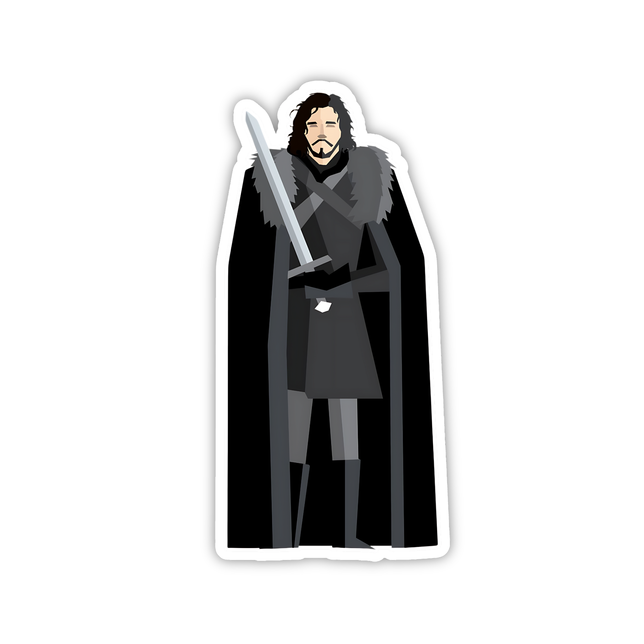 Jon Snow Cloak Winter Pose Sticker