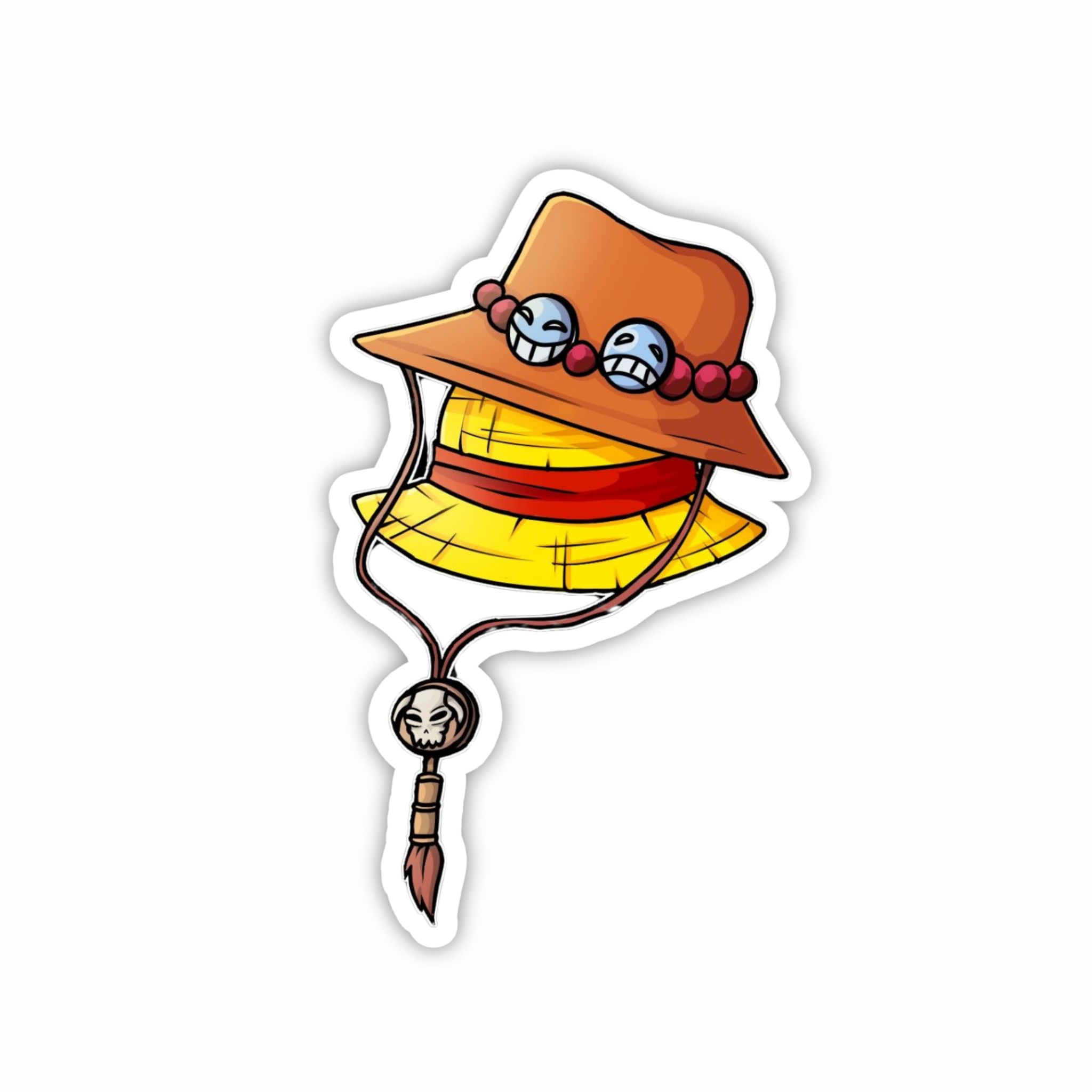 Ace Flame Hat Illustration Sticker