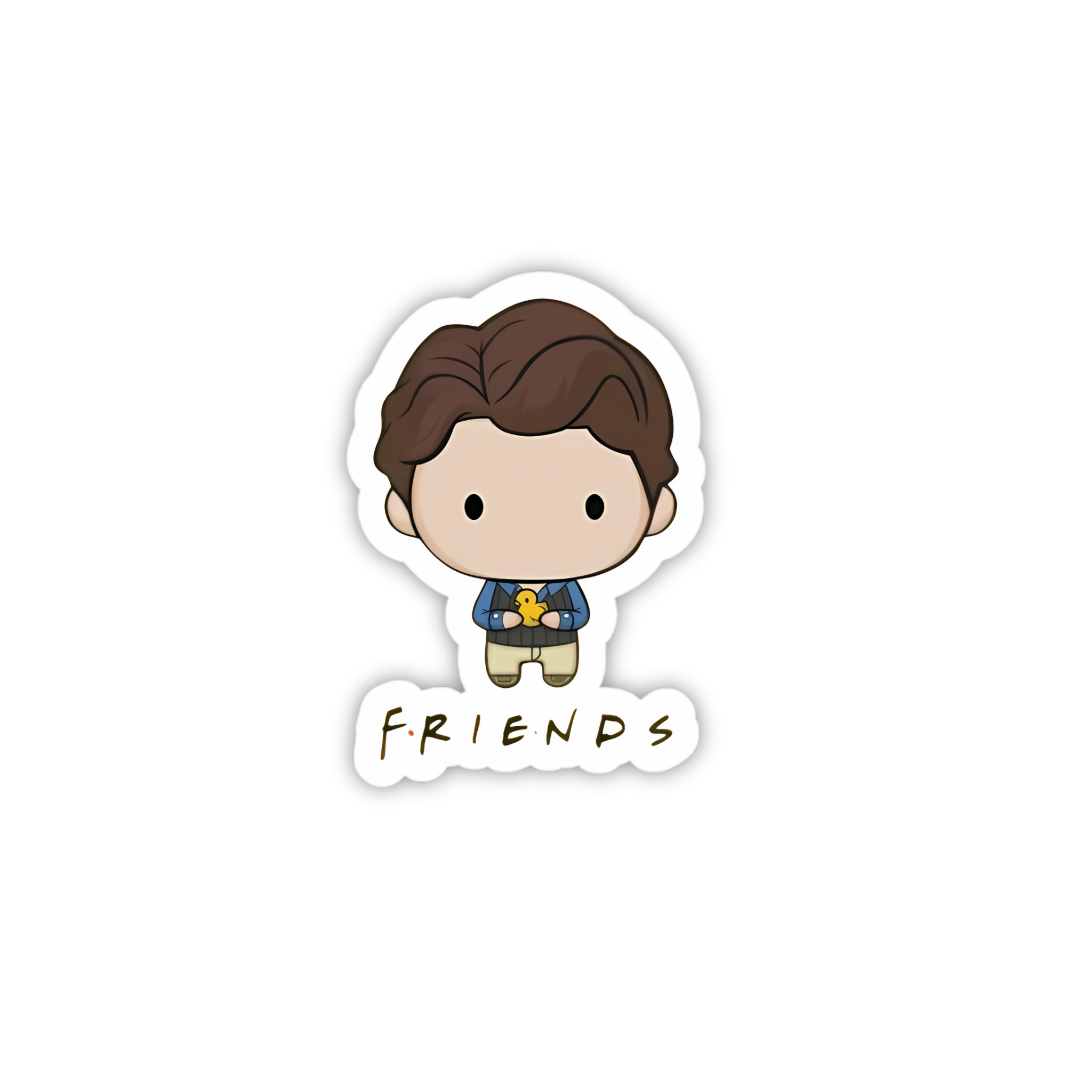 Ross Geller Cartoon Vinyl Sticker | Friends TV Show Aesthetic Laptop Decal | Snap Magicians