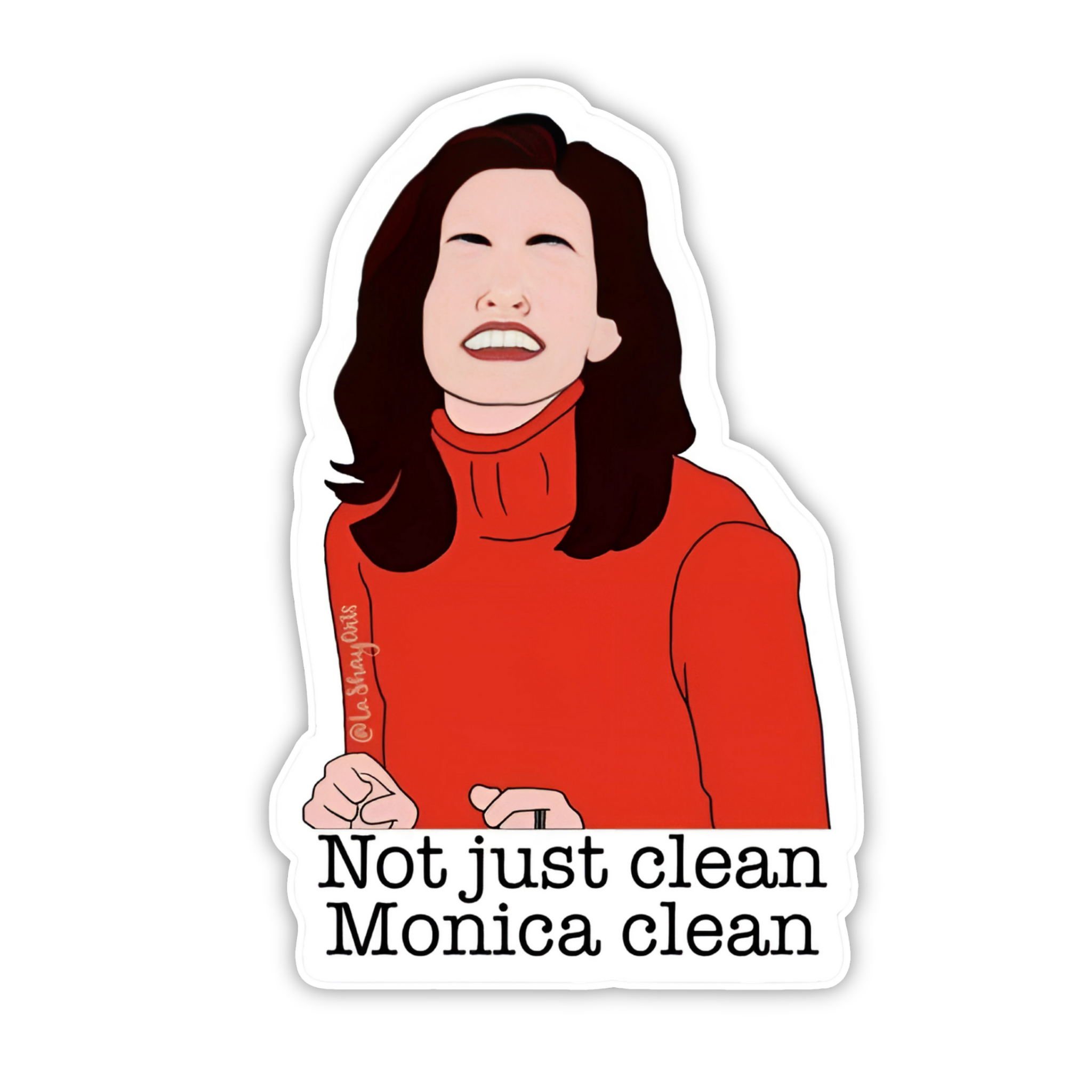 Monica Clean Freak Quote Vinyl Sticker | Friends TV Show Aesthetic Laptop Decal | Snap Magicians