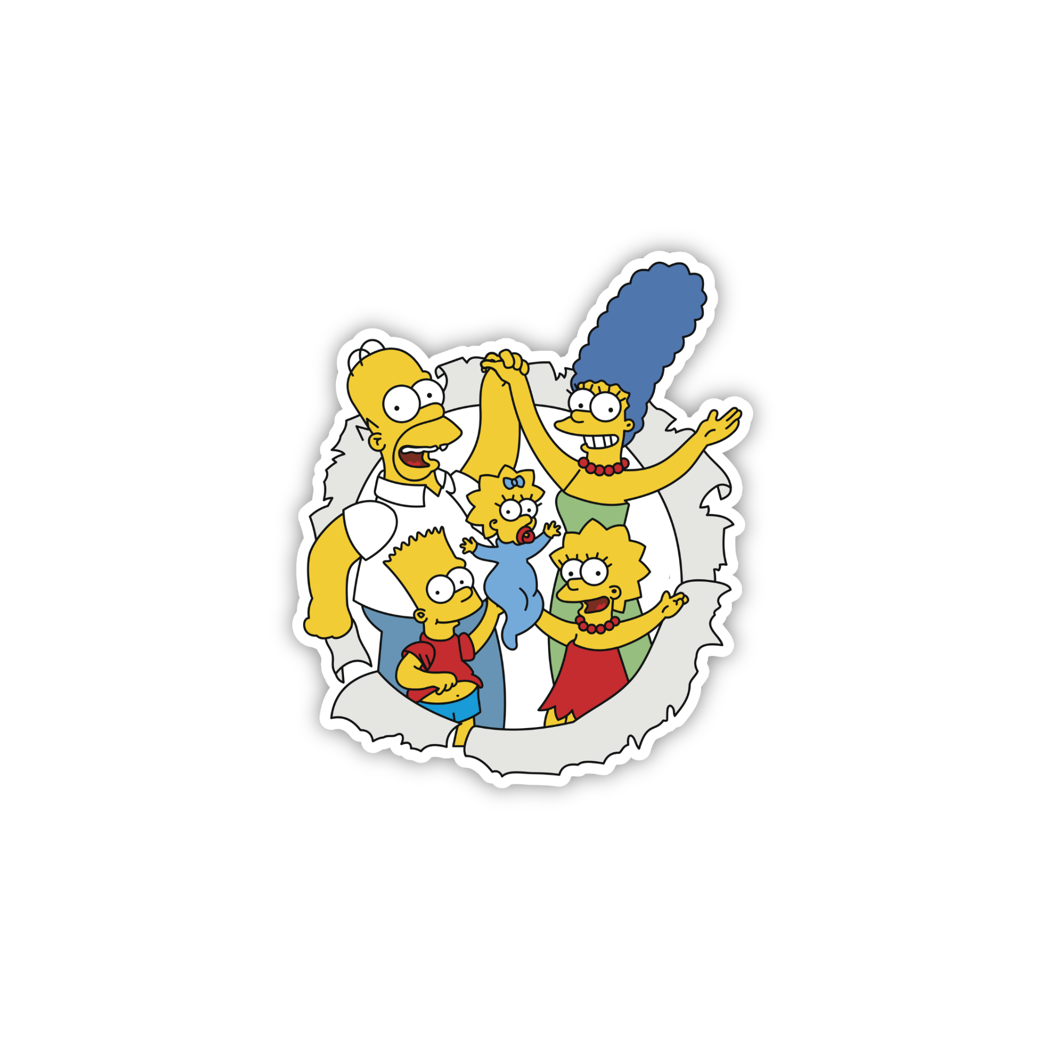 Animated Yellow Family Pose 01 Cartoon Sticker