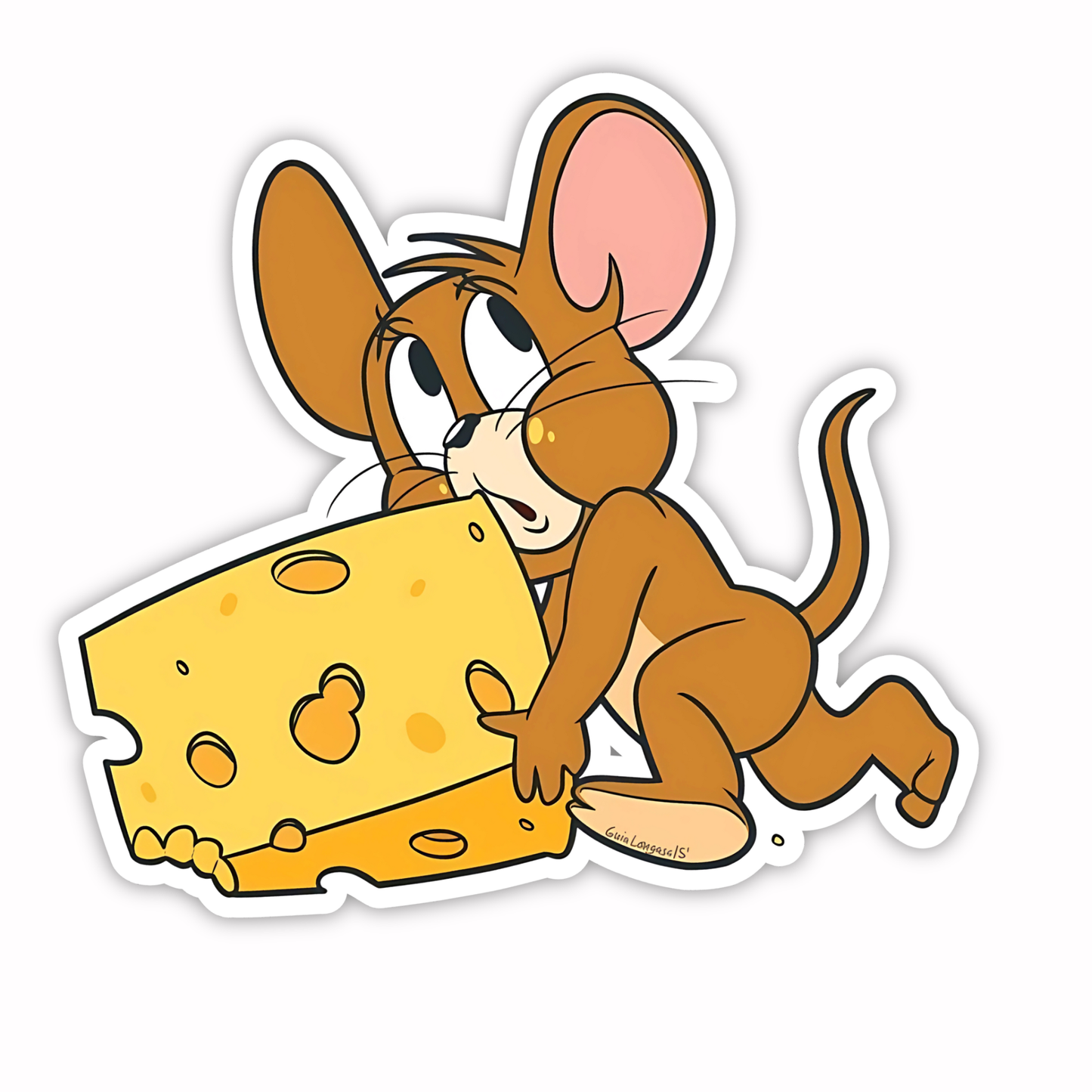 Tom and Jerry Stickers - Jerry Cheese Run