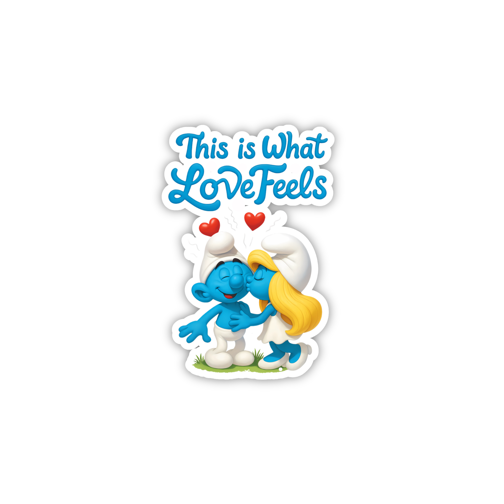 This Is What Love Feels Smurf Sticker