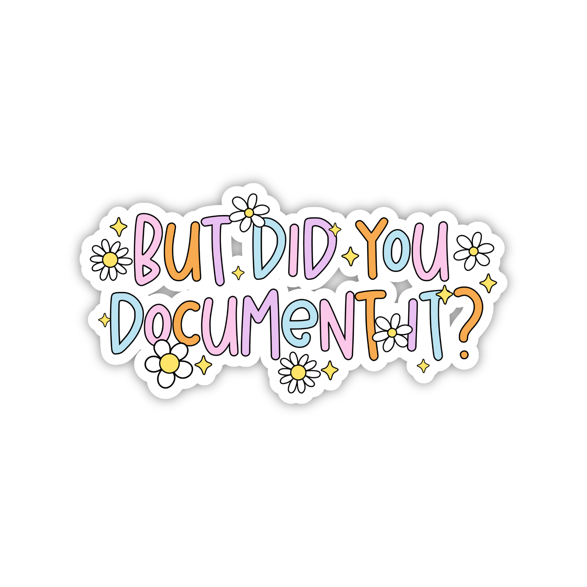 Office Chaos Doodle Typography Sticker