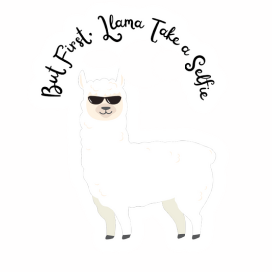 Pun Stickers - Bad Llama Take a Selfie