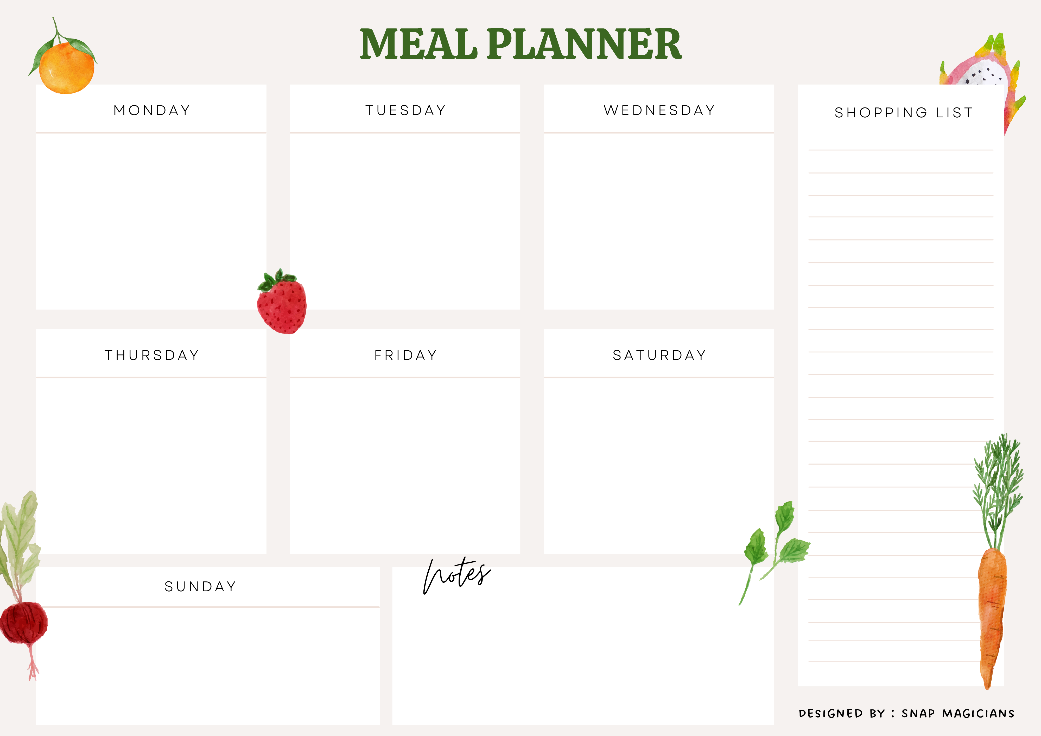 A4 Big Magnetic Planner