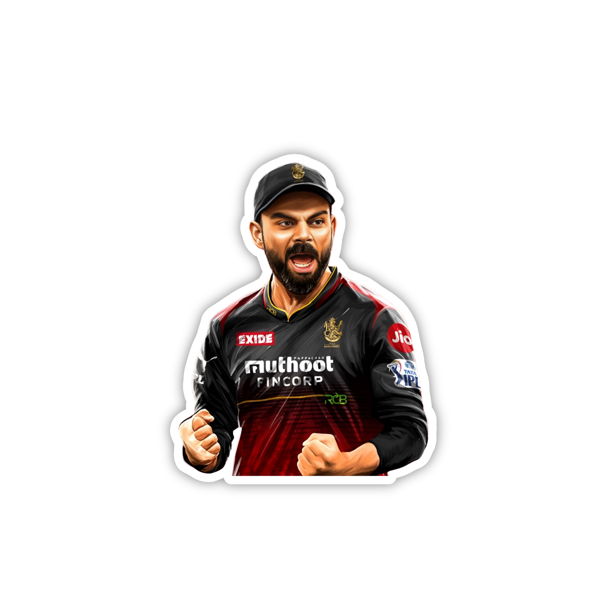 Kohli RCB Fist Pose Sticker