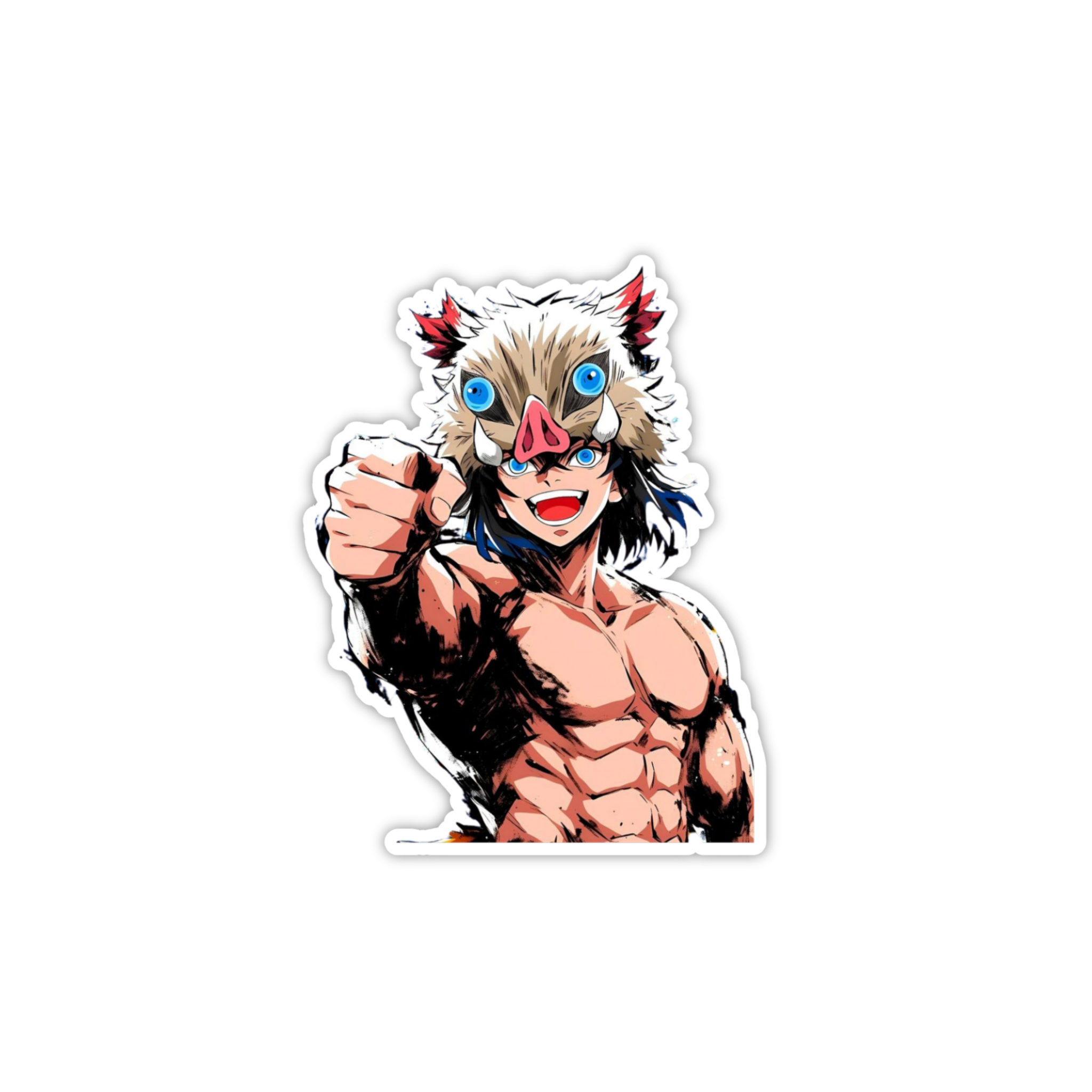 Inosuke Hashibira Mask Chibi Sticker