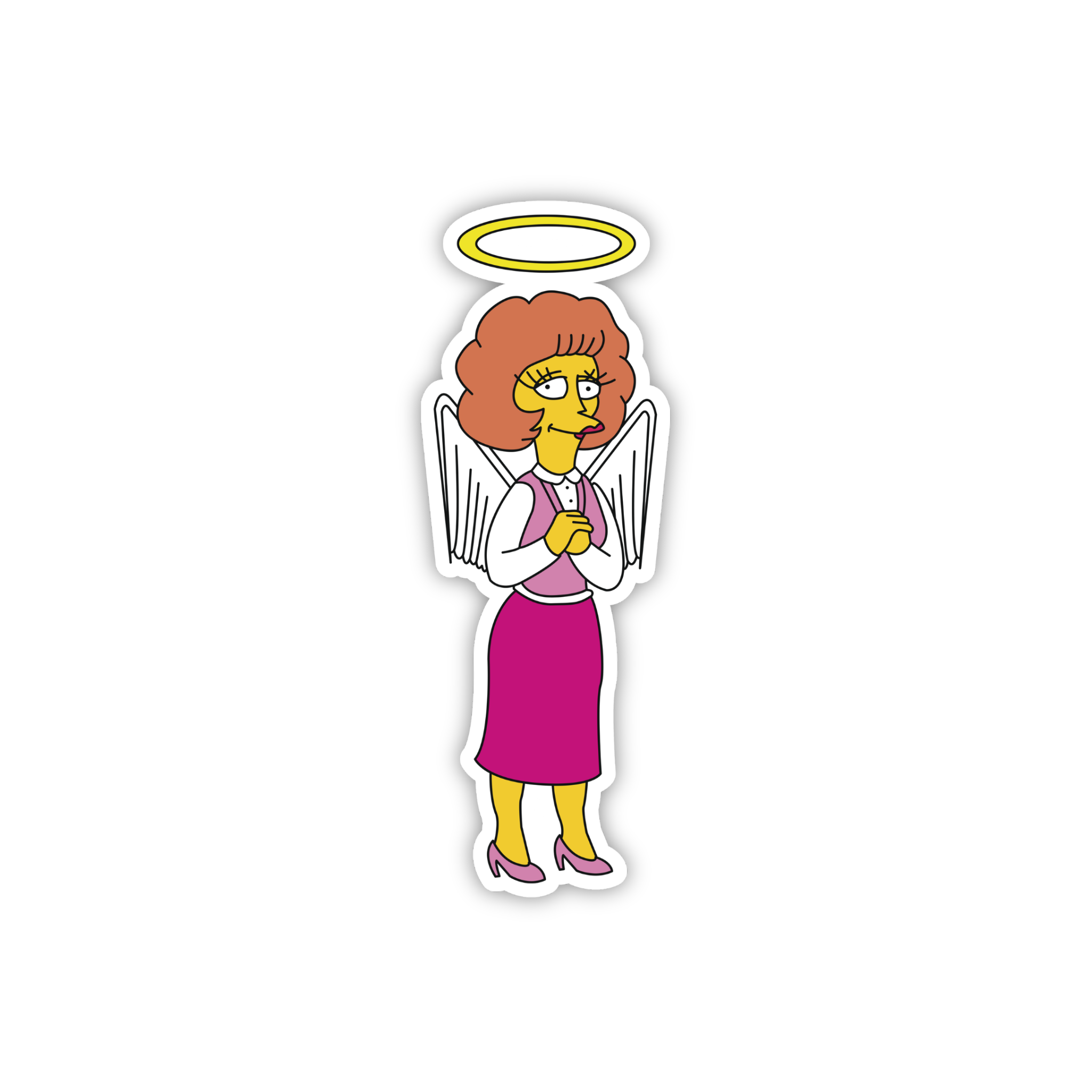 Animated Yellow Family Pose 20 Cartoon Sticker