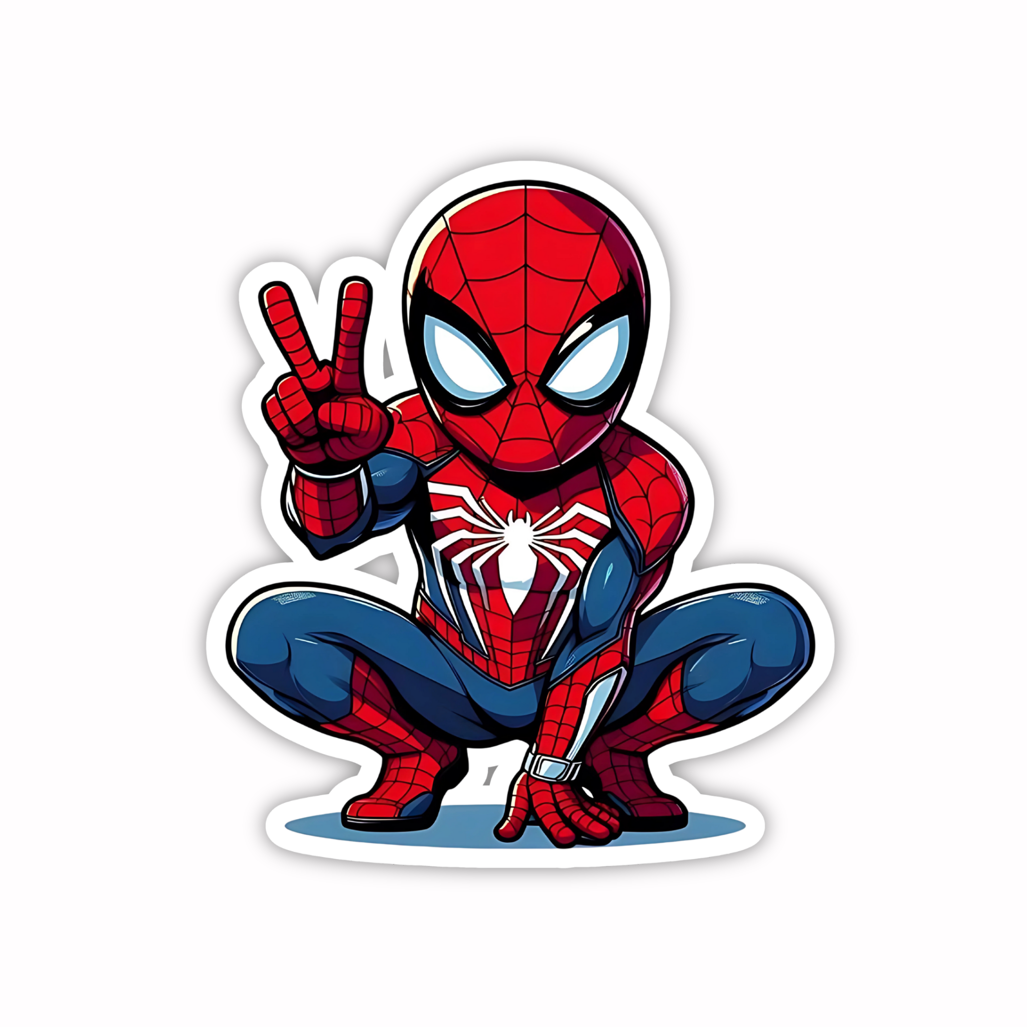 Spiderman Squat Pose Sticker
