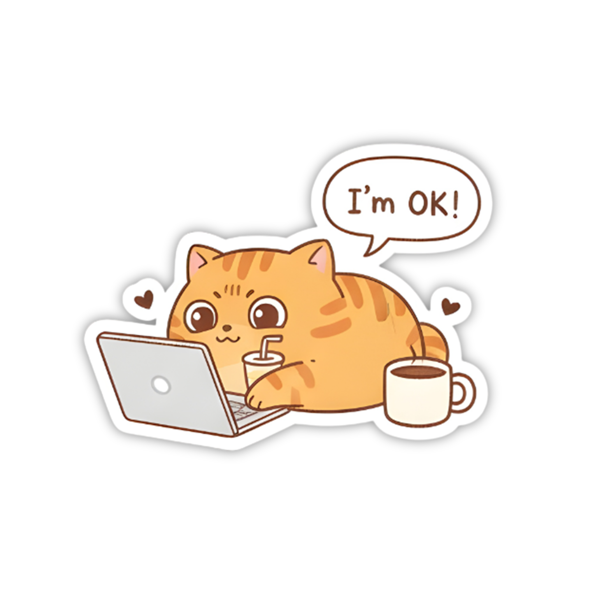 I'm OK Cat Work Mode Sticker