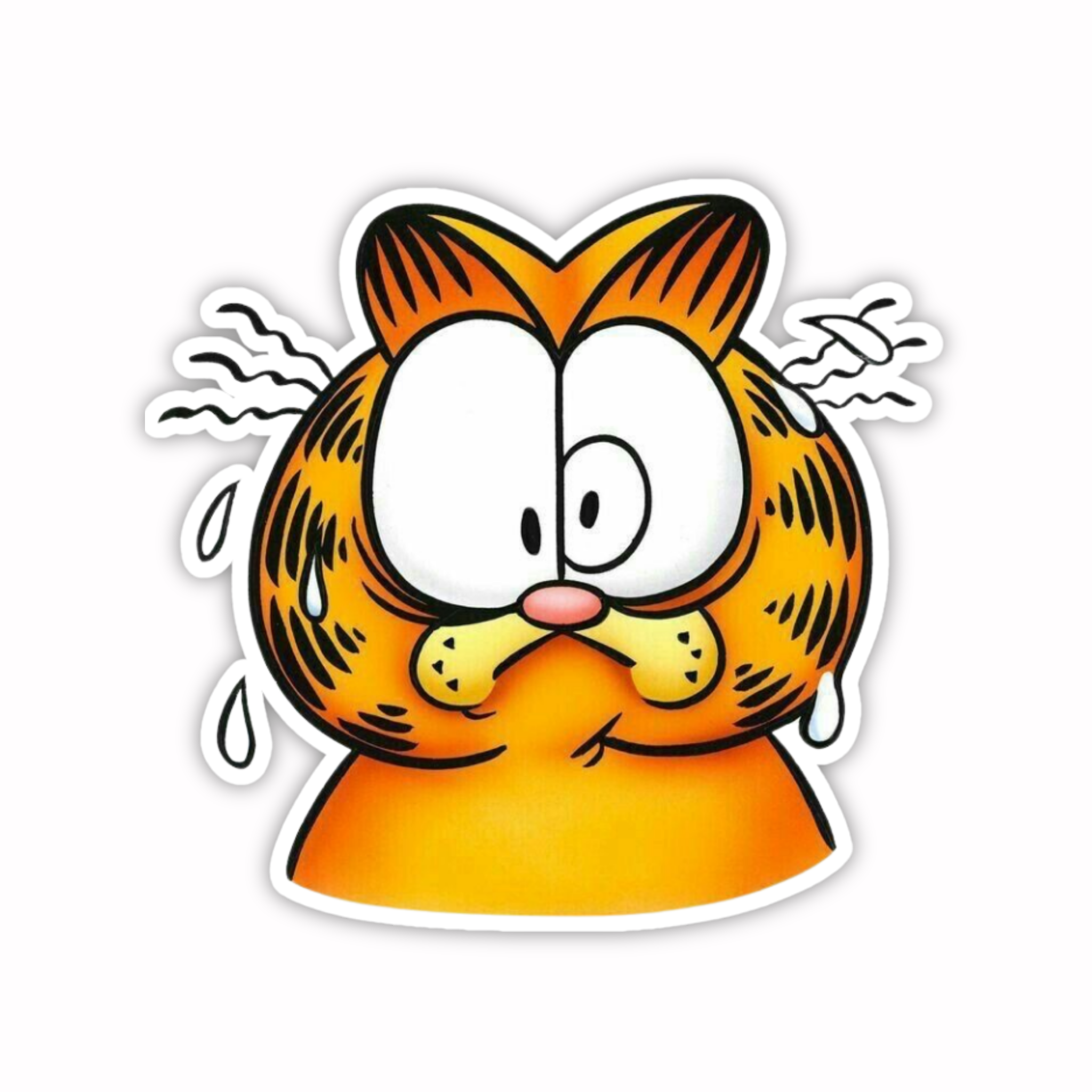 Garfield Shock Face Closeup Sticker