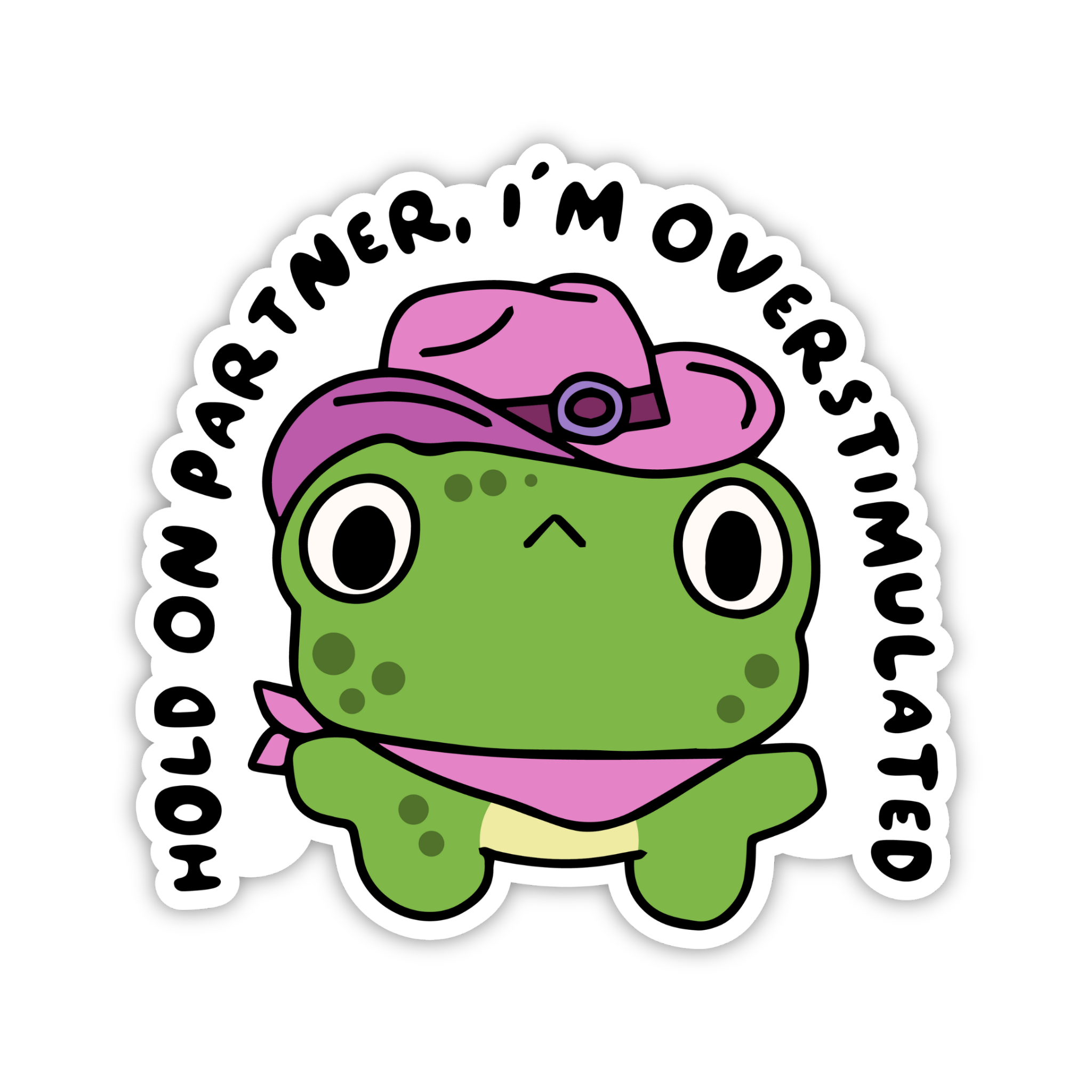 On A Scale Of Overstimulated Frog Sticker