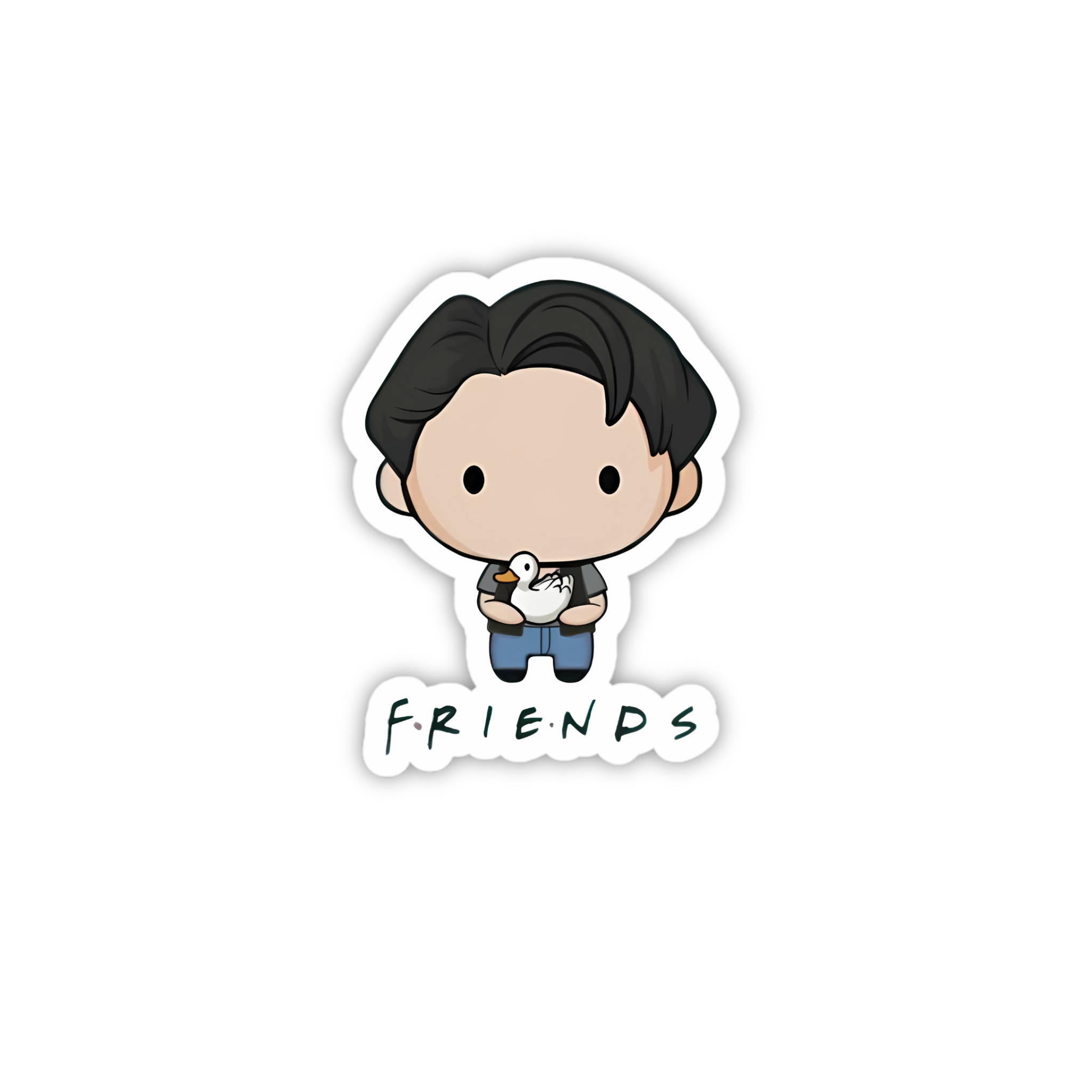 Joey Tribbiani Cartoon Vinyl Sticker | Friends TV Show Aesthetic Laptop Decal | Snap Magicians