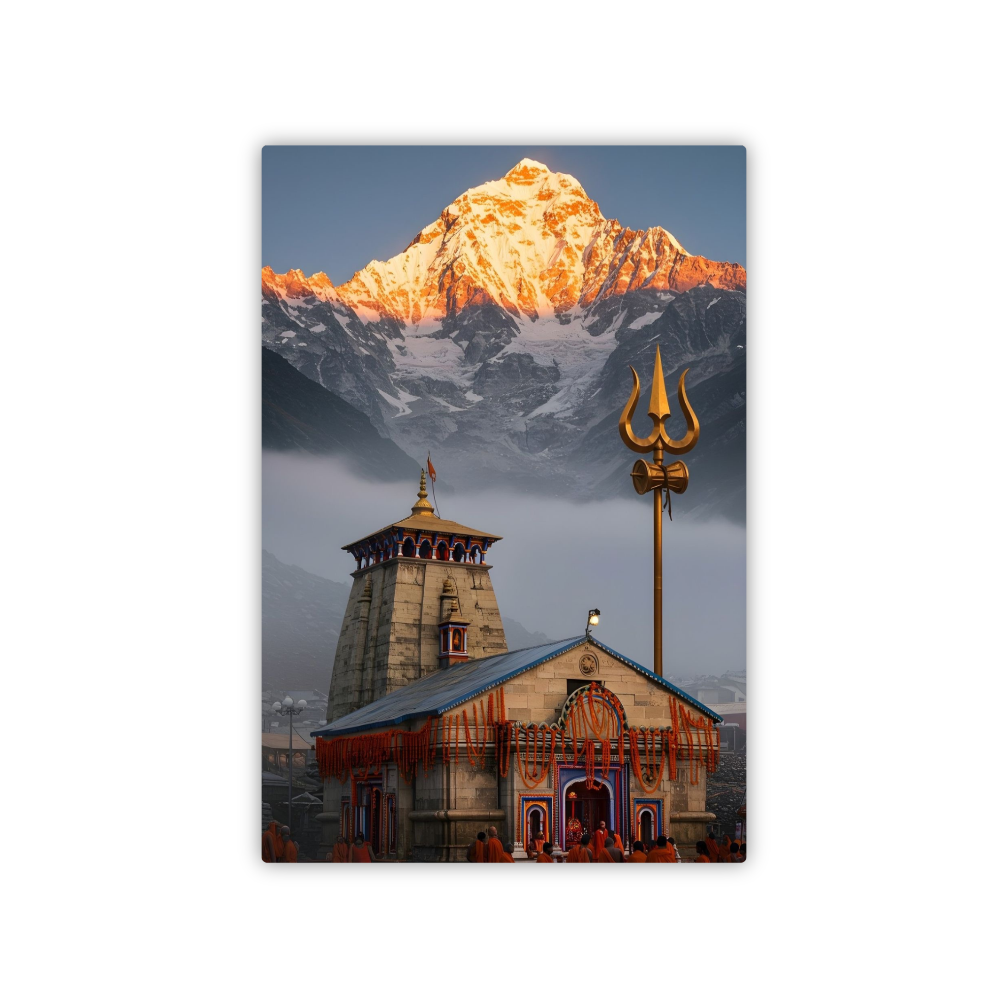 Kedarnath Temple Snow Peaks Fridge Magnet – Himalayan Faith Decor