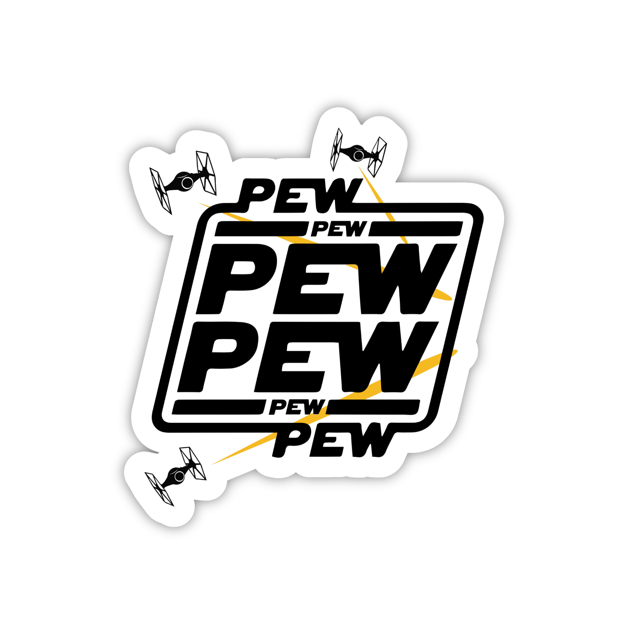 Pew Pew Pew Funny Blaster Sticker