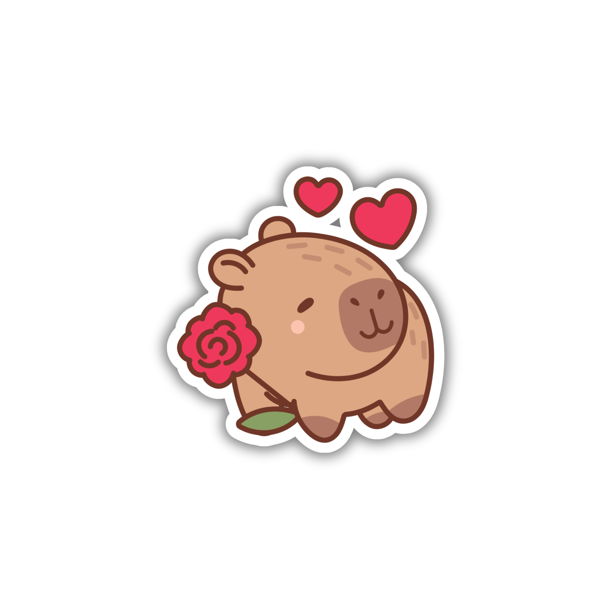 Capybara Rose Love Sticker