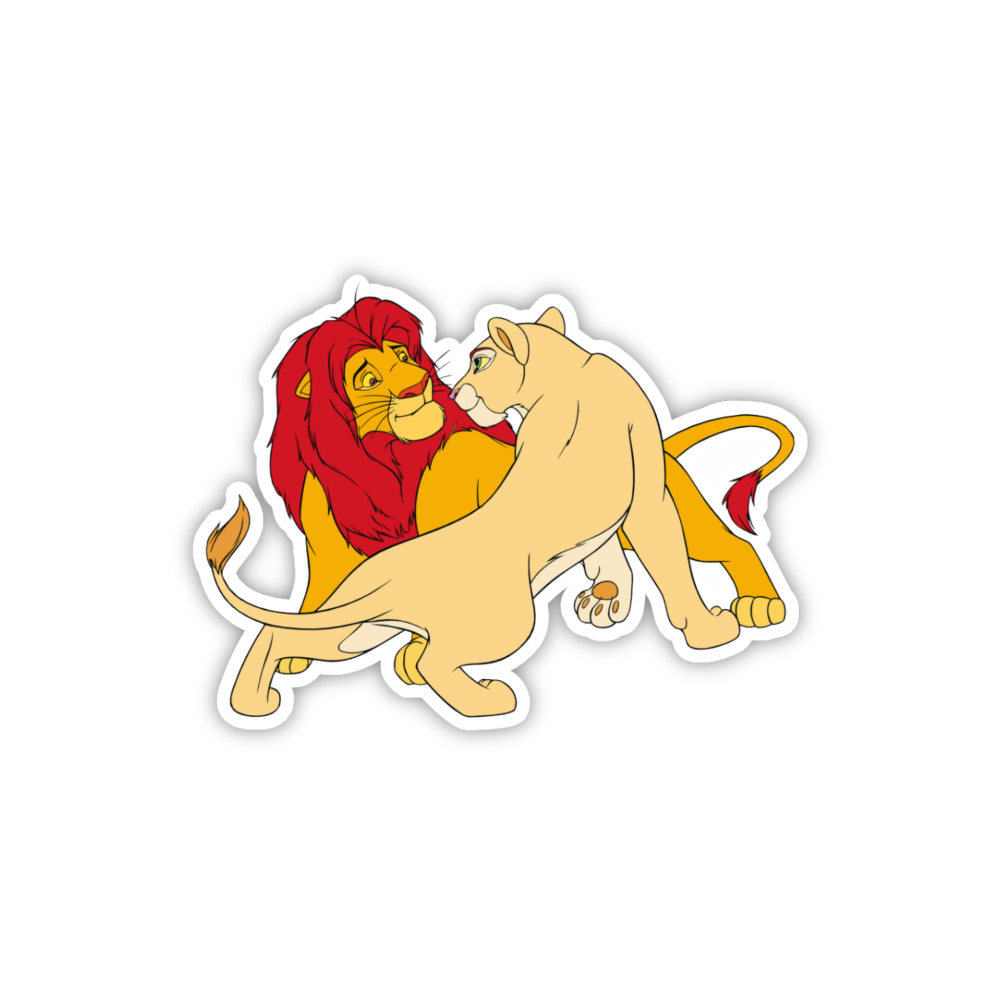 Simba & Nala Running Together Sticker