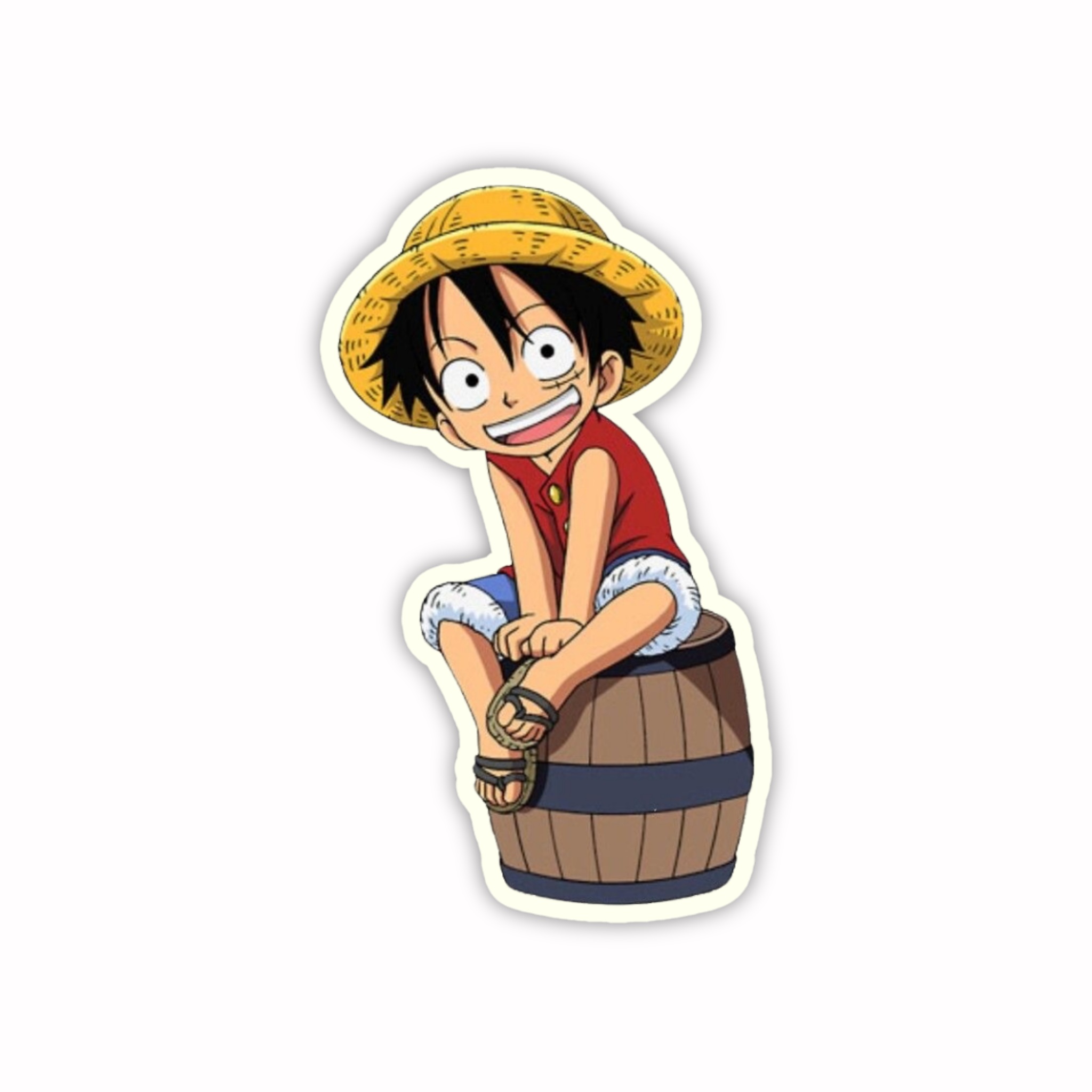 Luffy Sitting In Barrel Sticker
