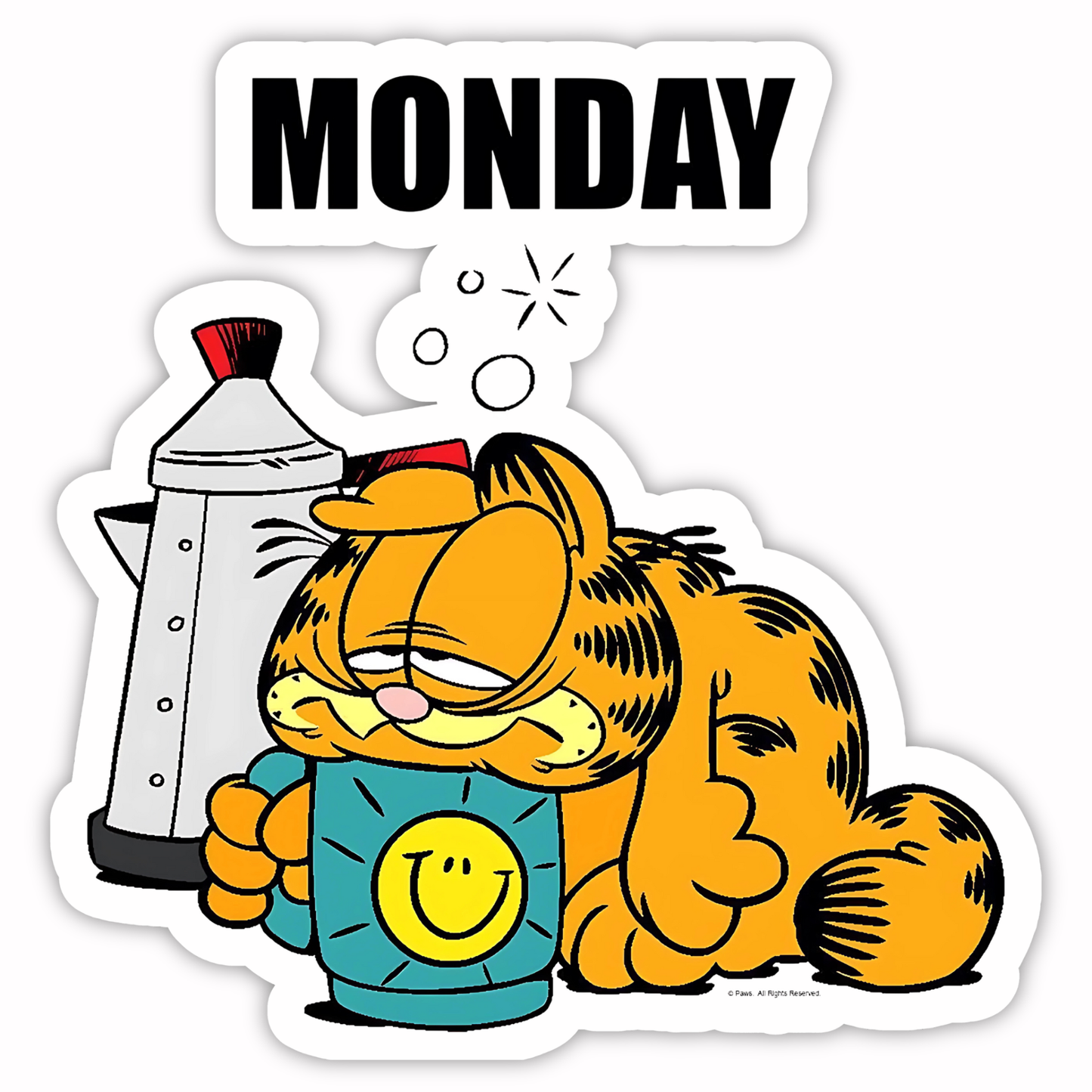 Garfield Stickers - Sleepy Monday Garfield