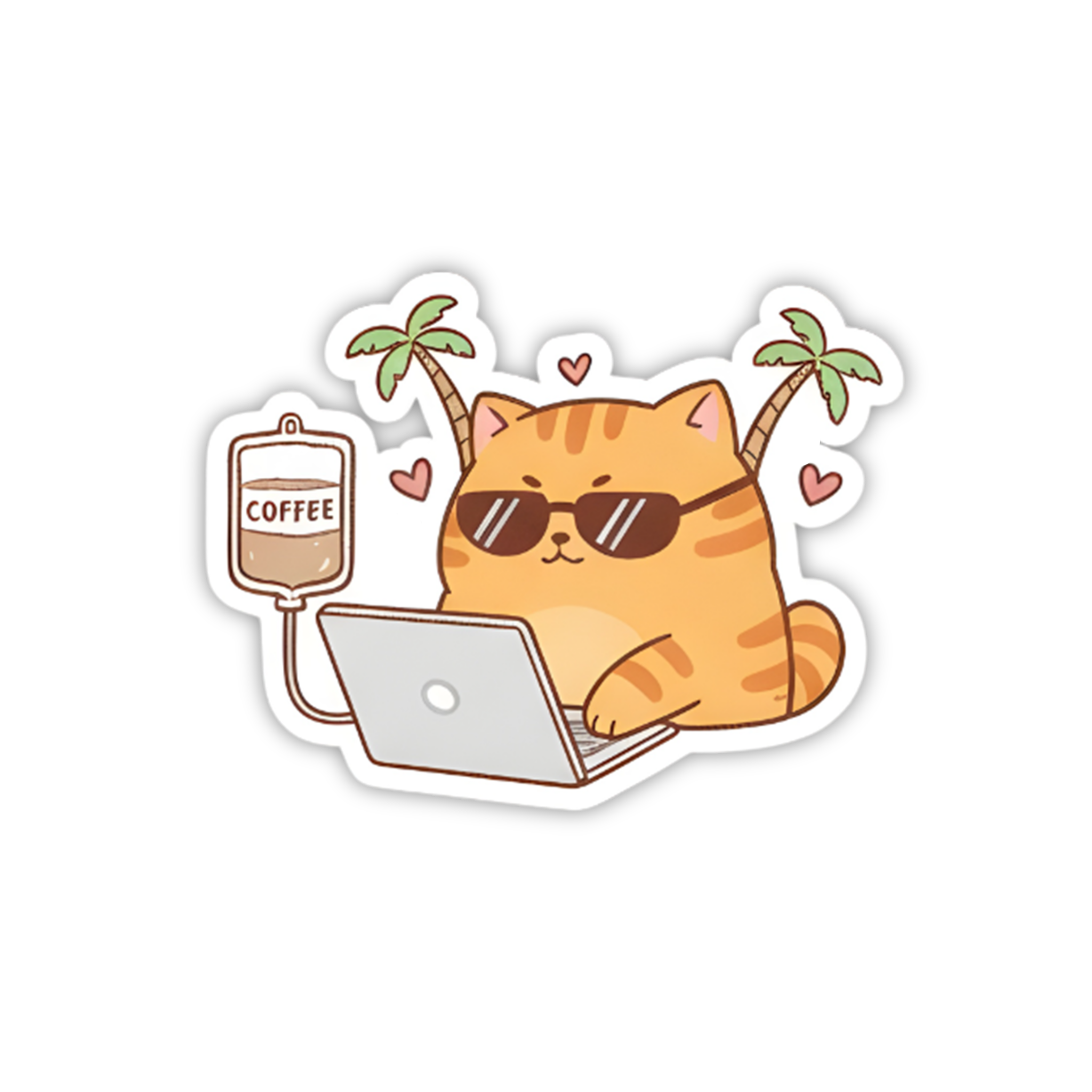 Coding Cat Coffee Break Sticker
