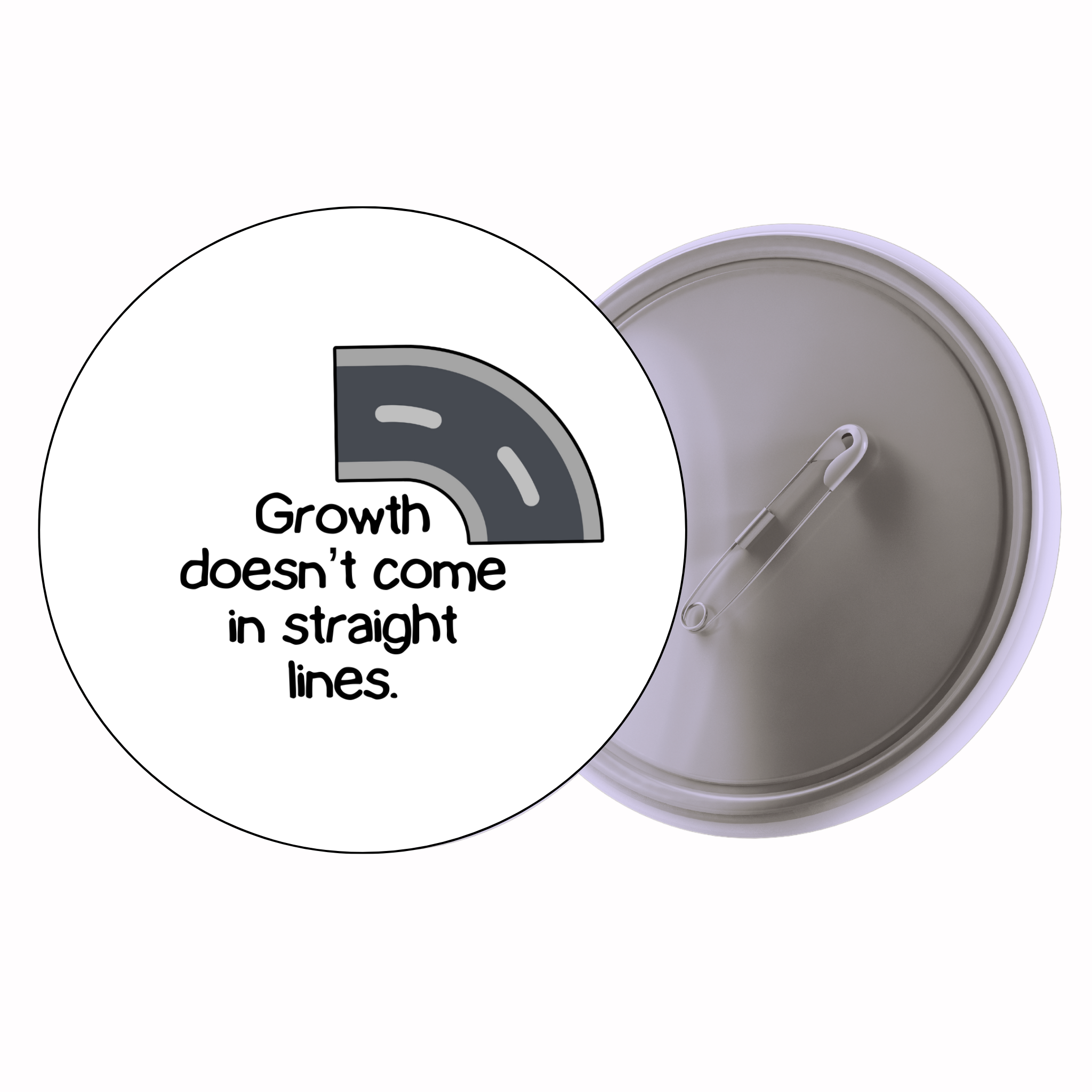 Growth Doesn’t Come In Straight Lines | Colorful Quote Badge