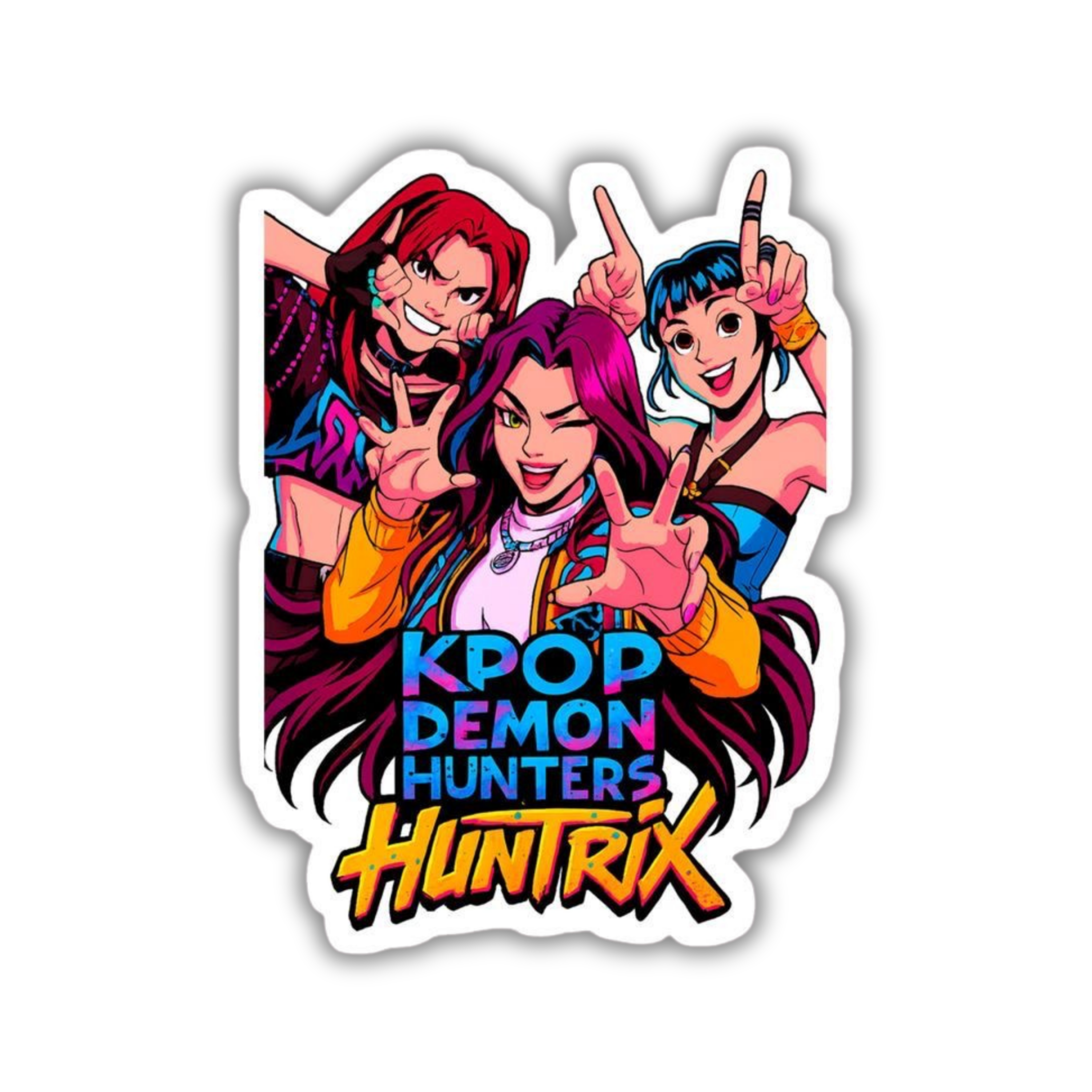Huntrix Girl Group Art Vinyl Sticker | K-Pop Aesthetic Fandom Laptop Decal | Snap Magicians