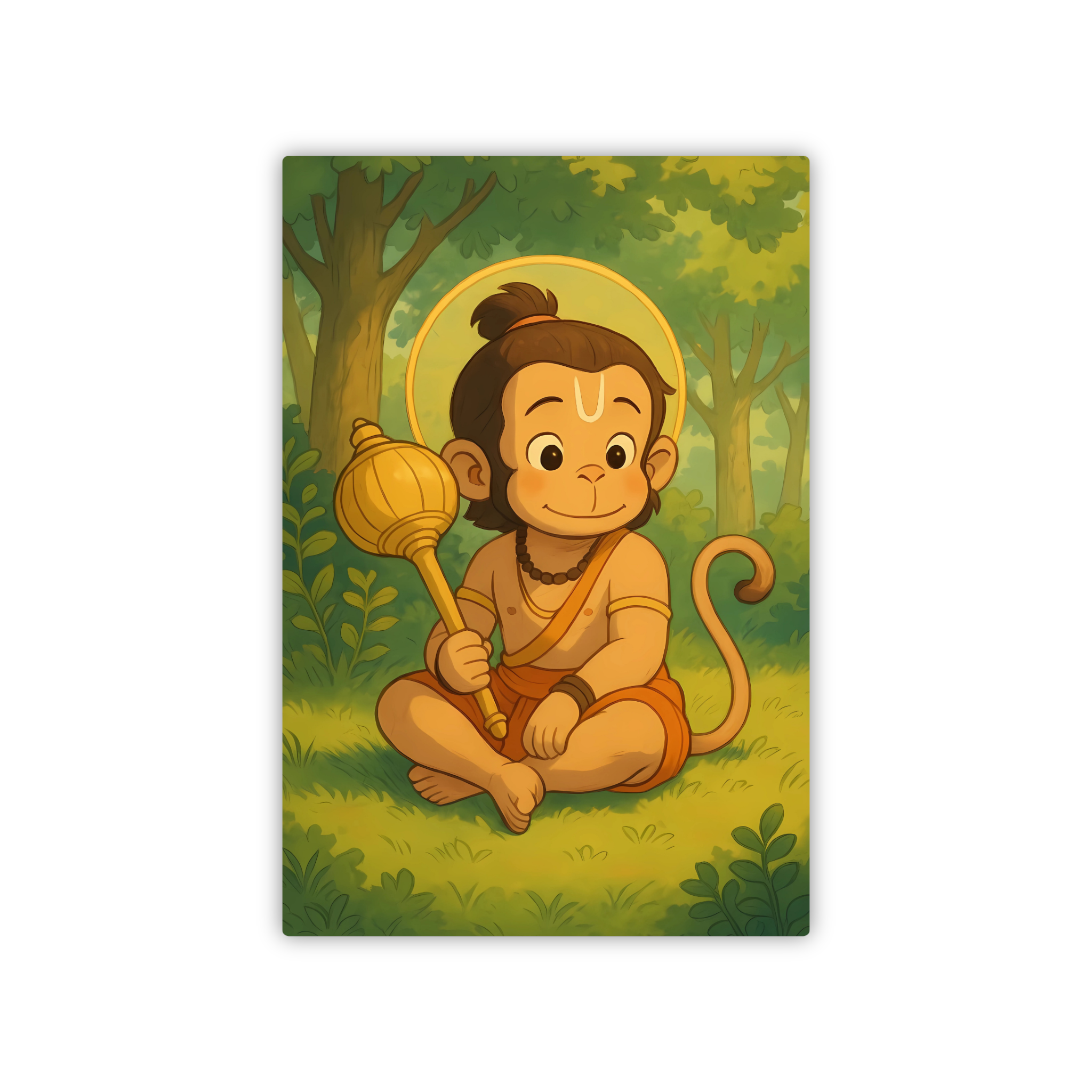 Bal Hanuman Forest Blessing Fridge Magnet – Cute Devotional Decor