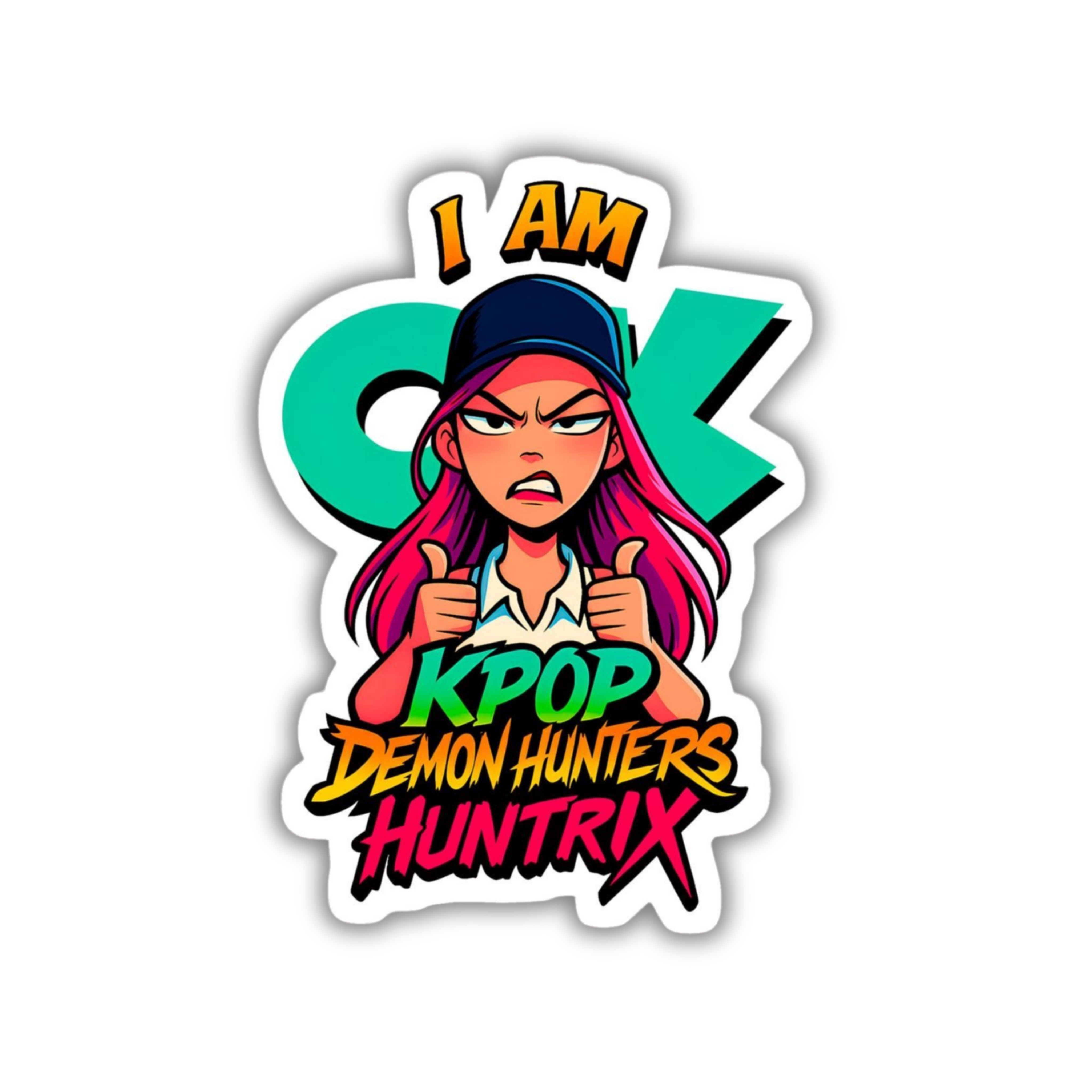 I Am Huntrix Badge Design Vinyl Sticker | K-Pop Aesthetic Fandom Laptop Decal | Snap Magicians