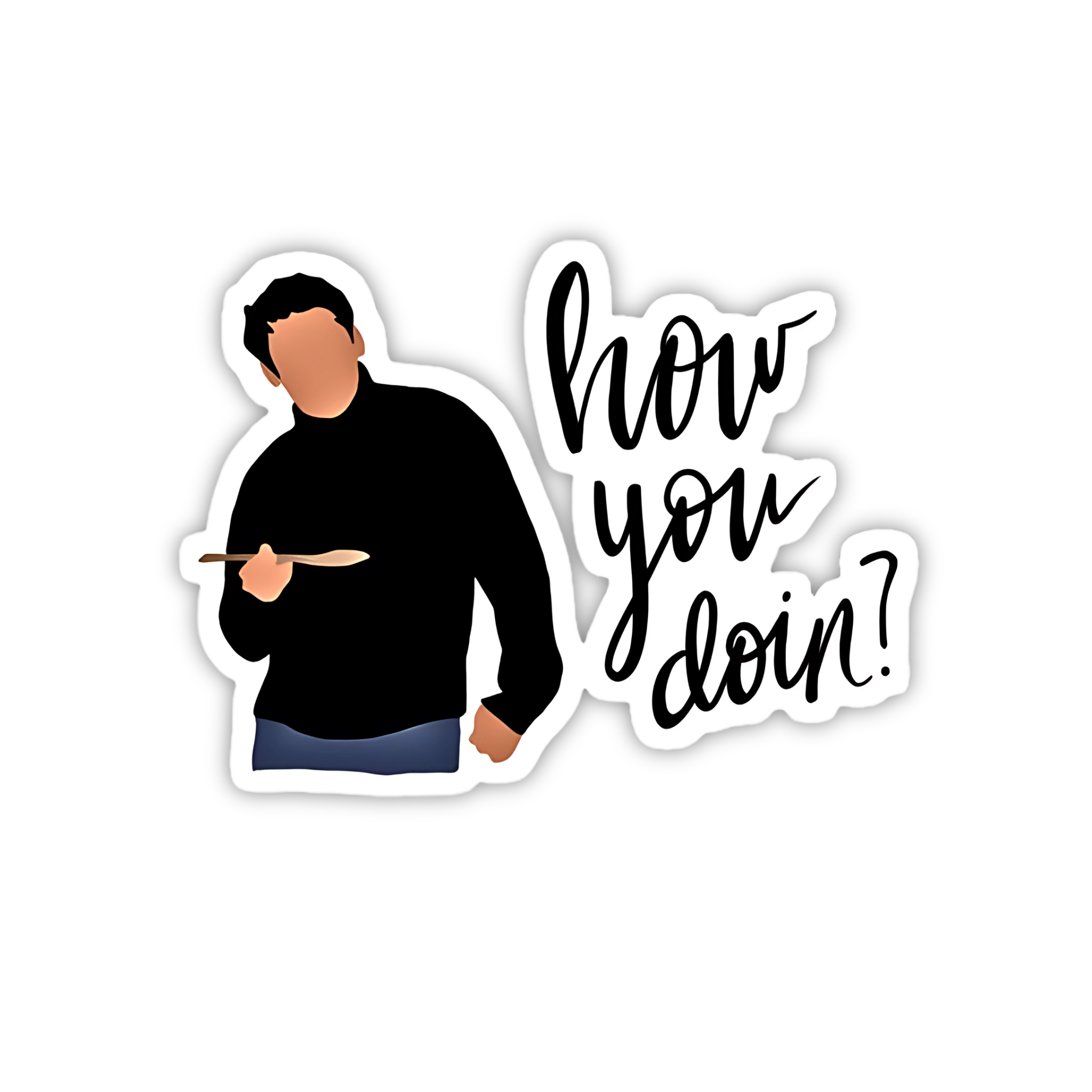 How You Doin Script Art Vinyl Sticker | Friends TV Show Aesthetic Laptop Decal | Snap Magicians