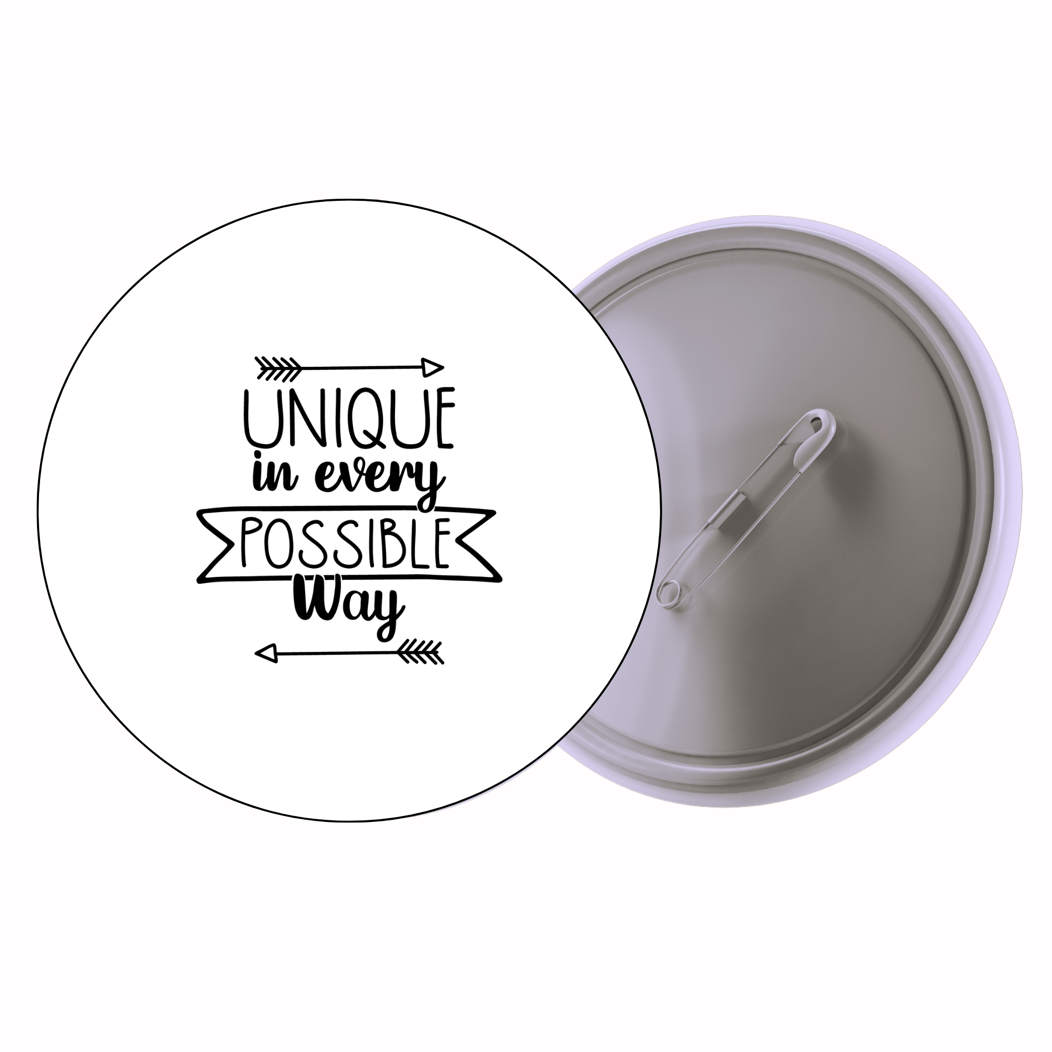 Classic Motivational Quote Pin Badge Design 238 | Minimal Typography Button Badge (2 Sizes)