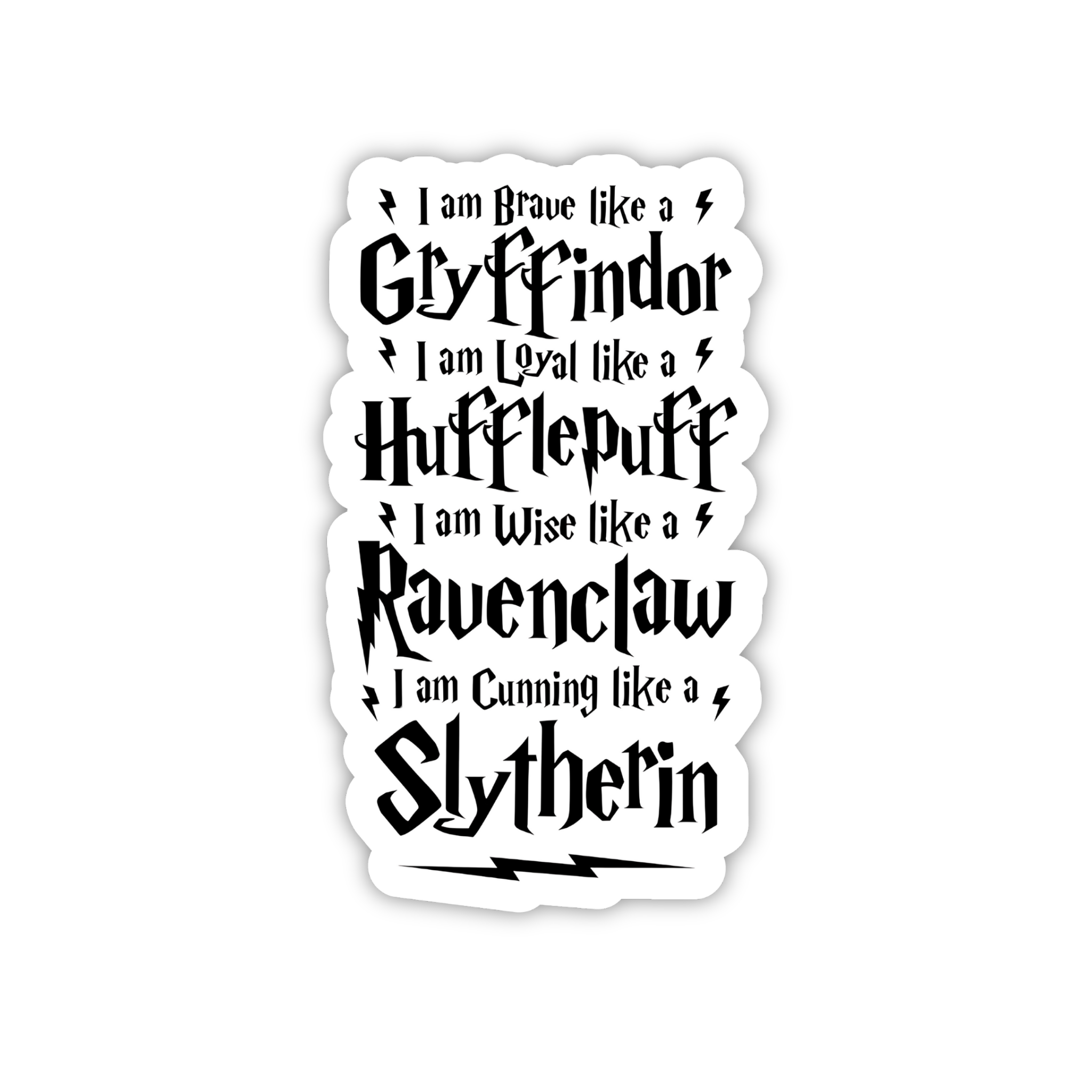 Gryffindor Hufflepuff Ravenclaw Slytherin List Sticker