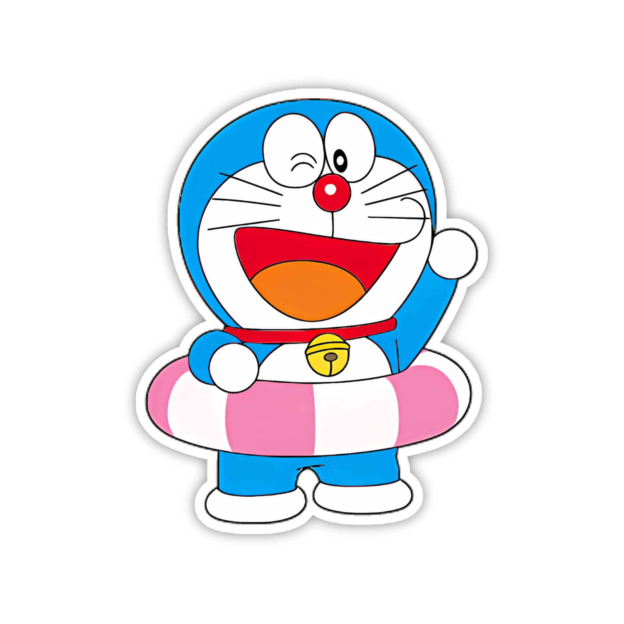 Doraemon Pink Float Ring Sticker