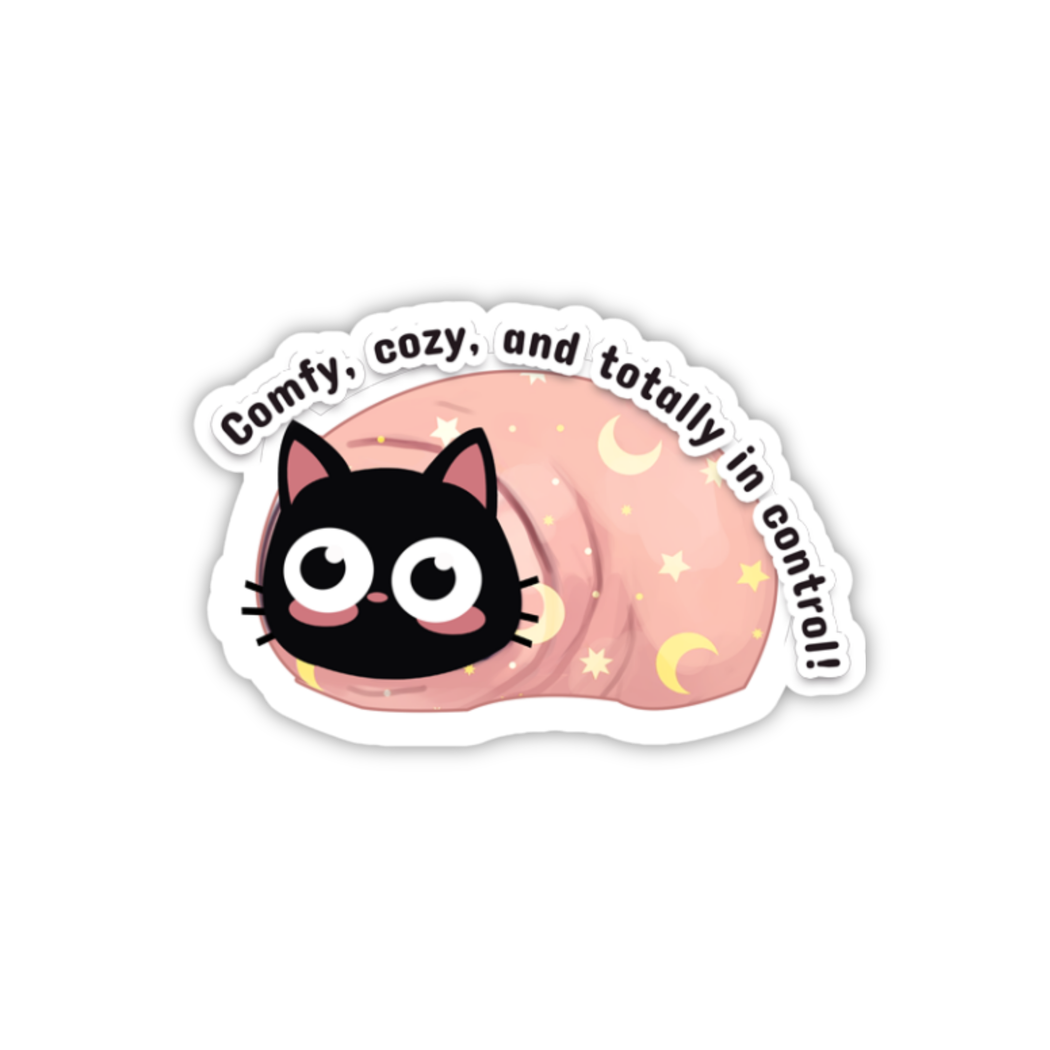 Anxious Cat Burrito Blanket Sticker