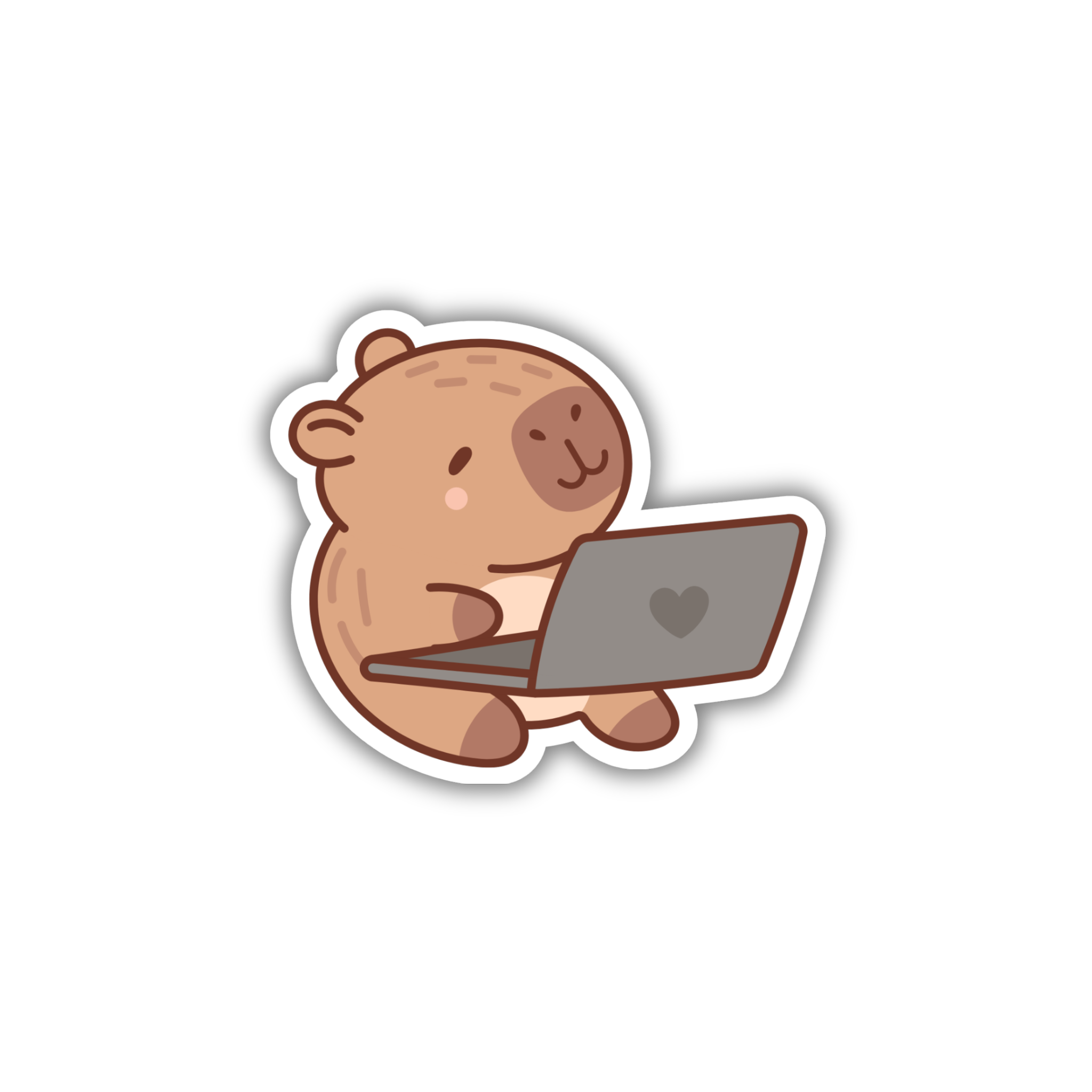 Capybara Laptop Work Sticker