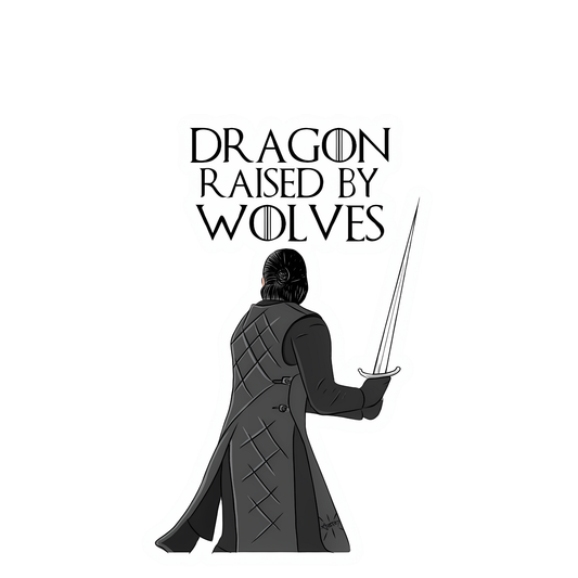 Game of Thrones Stickers - Dragon Raised By Wolves