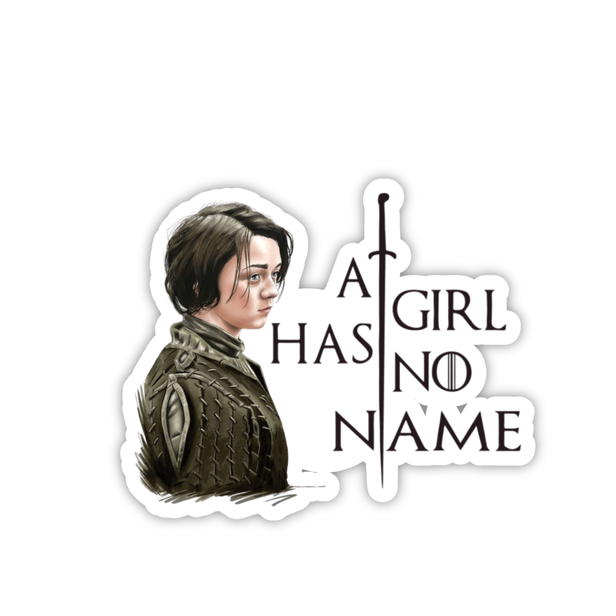 Arya Stark Portrait Minimal Sticker