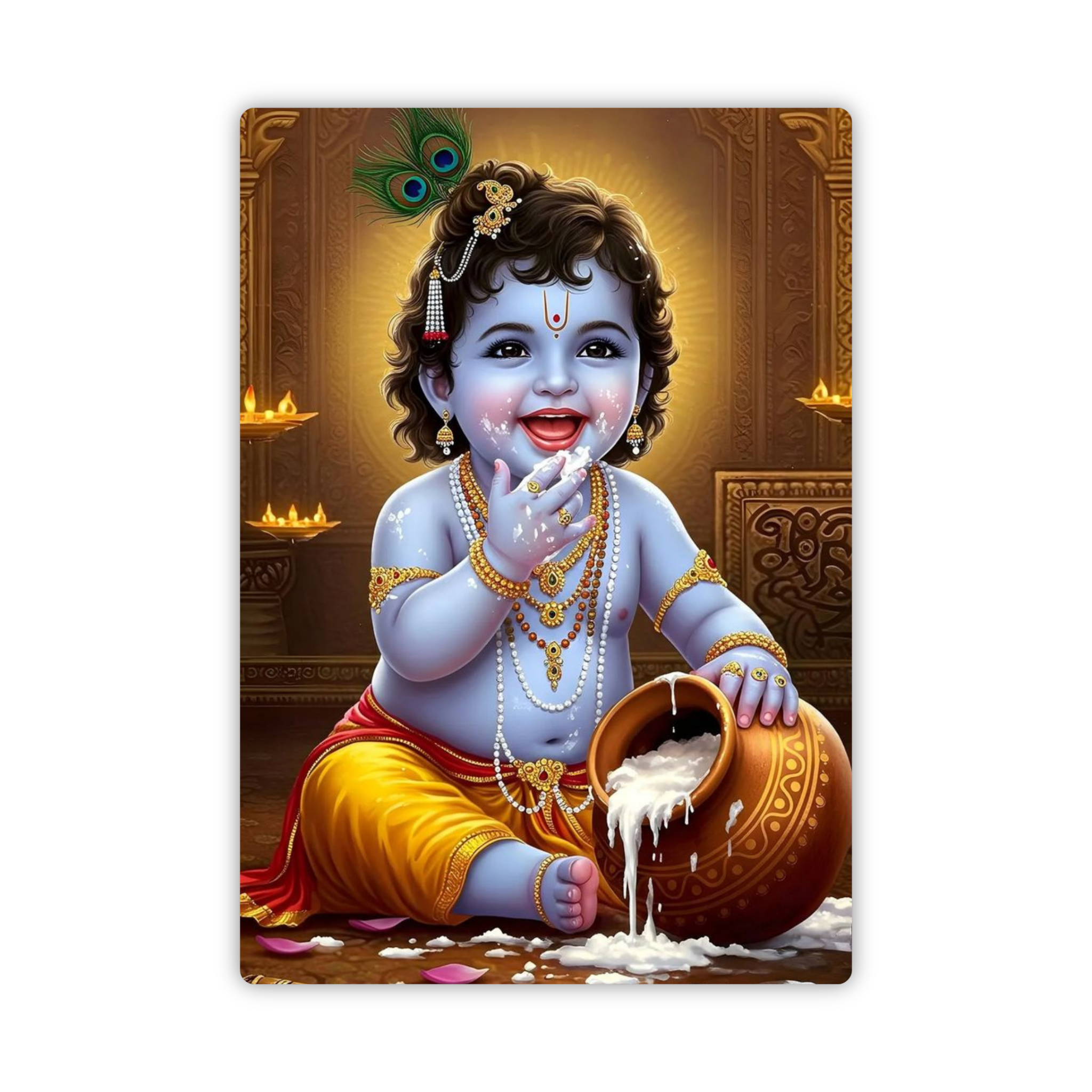 Bal Krishna Butter Pot Fridge Magnet – Makhan Chor Cute Decor