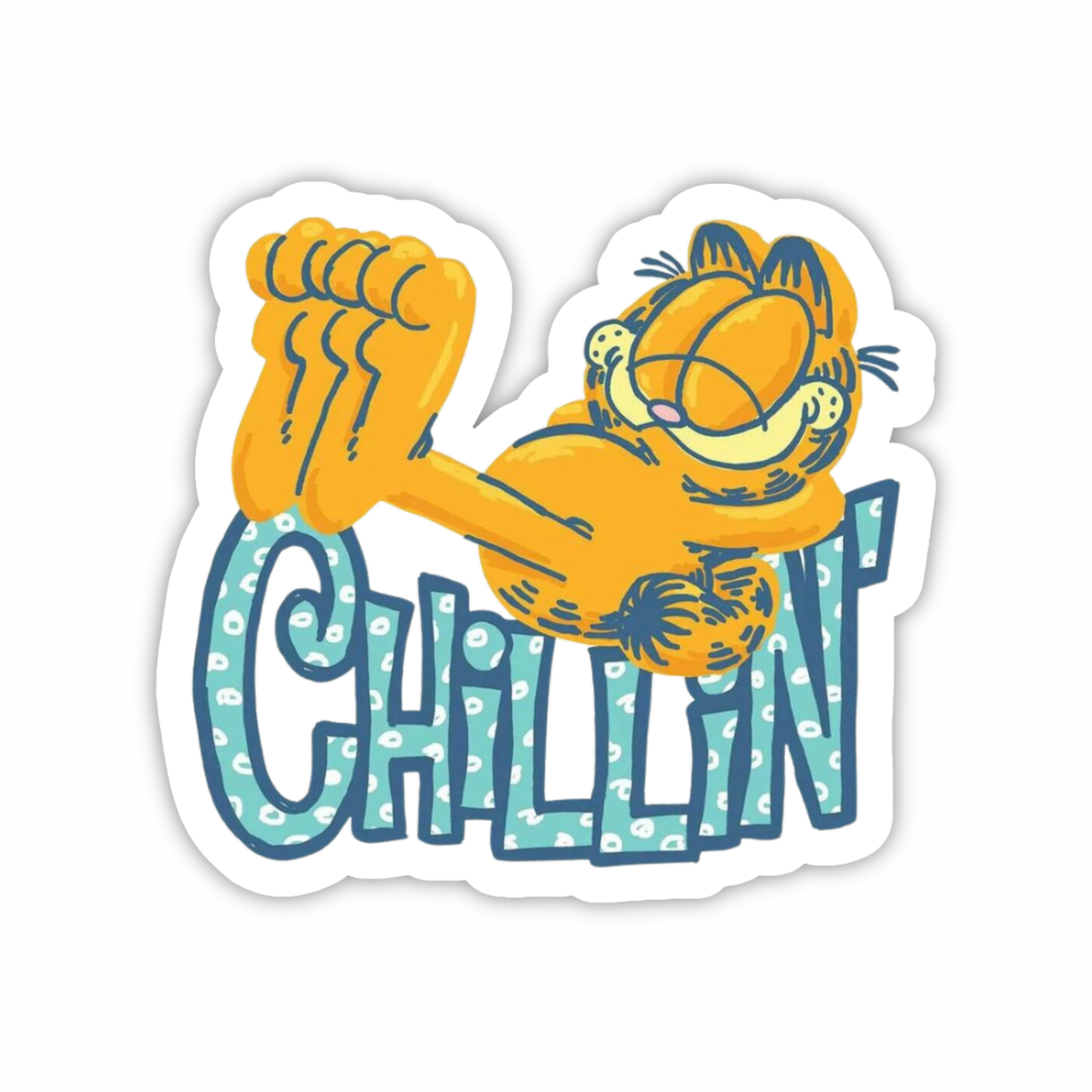 Garfield Chillin Text Sticker