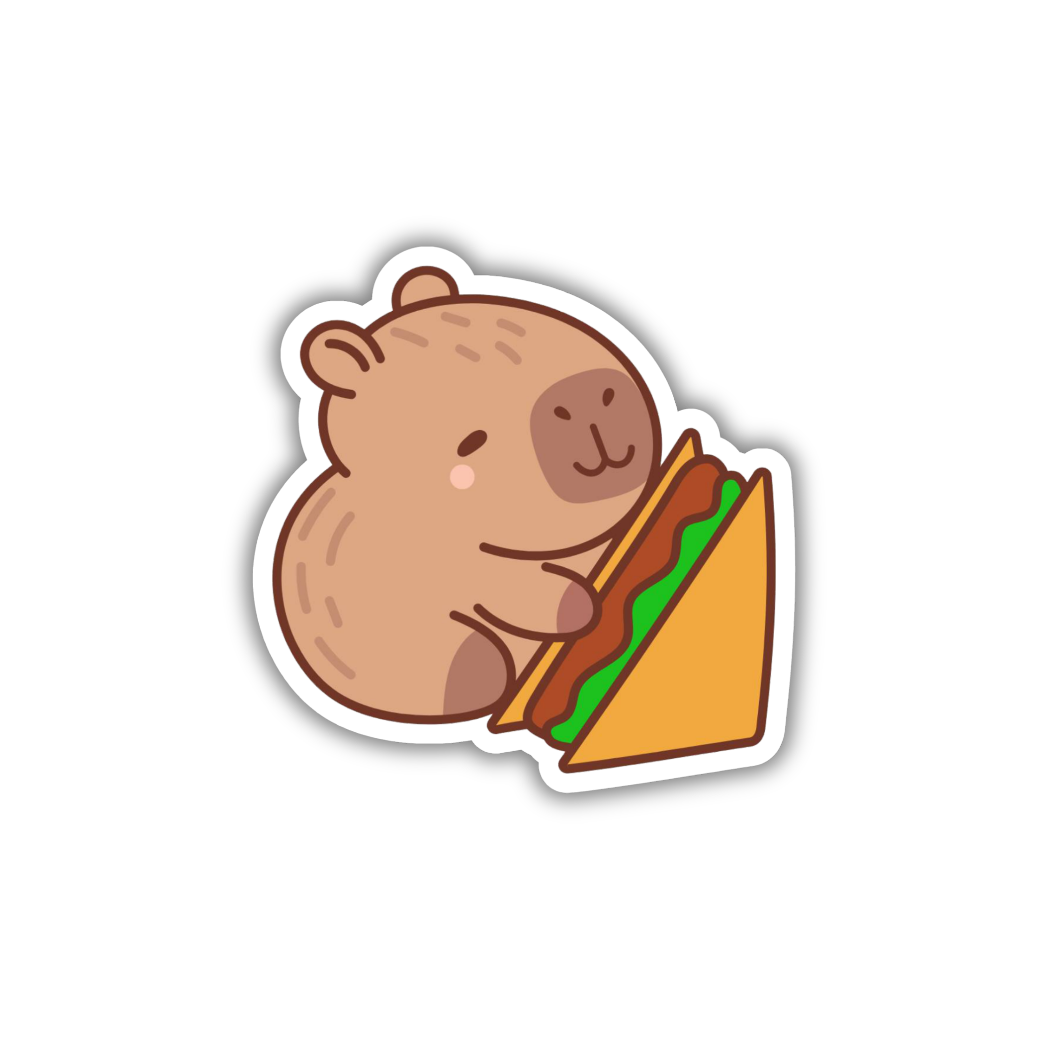 Capybara Sandwich Bite Sticker