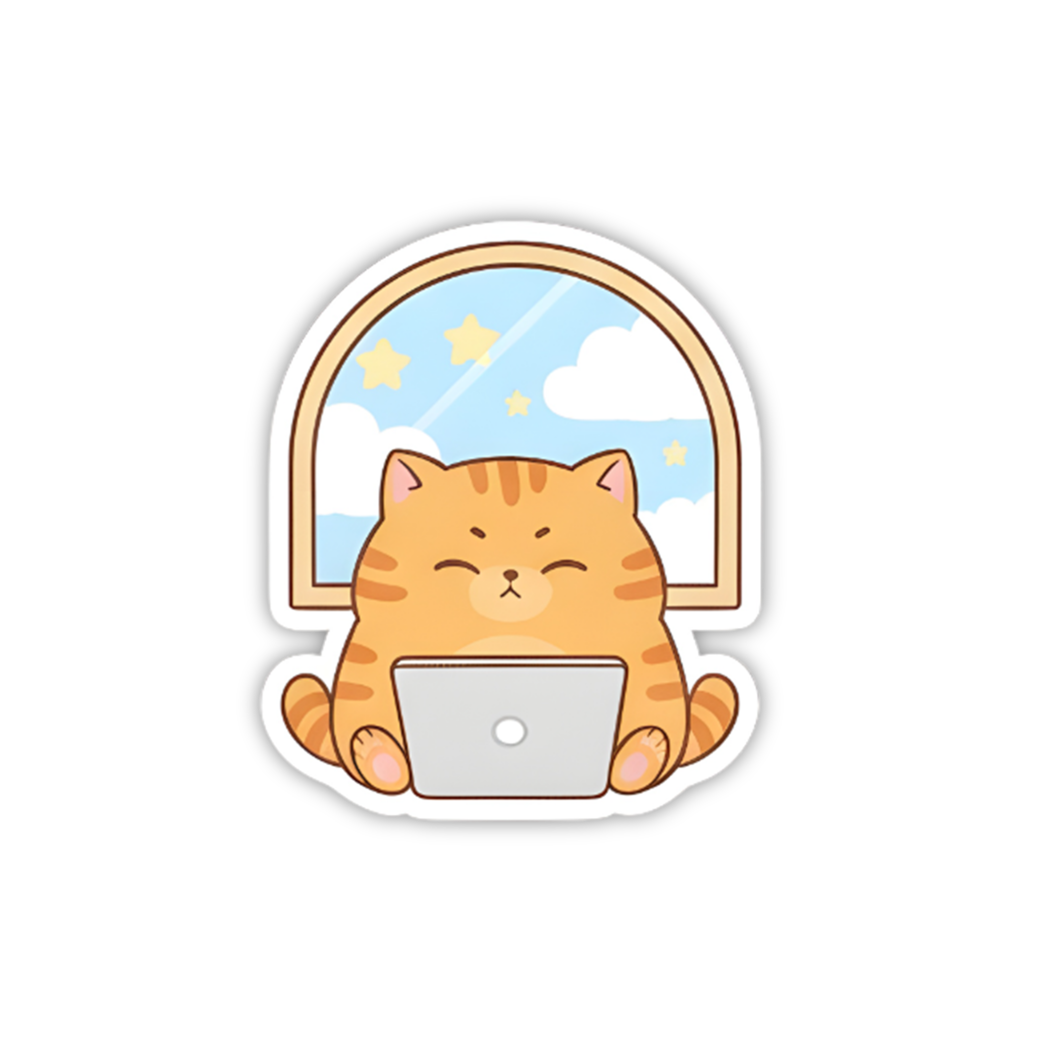 Rainbow Window Cat Aesthetic Sticker