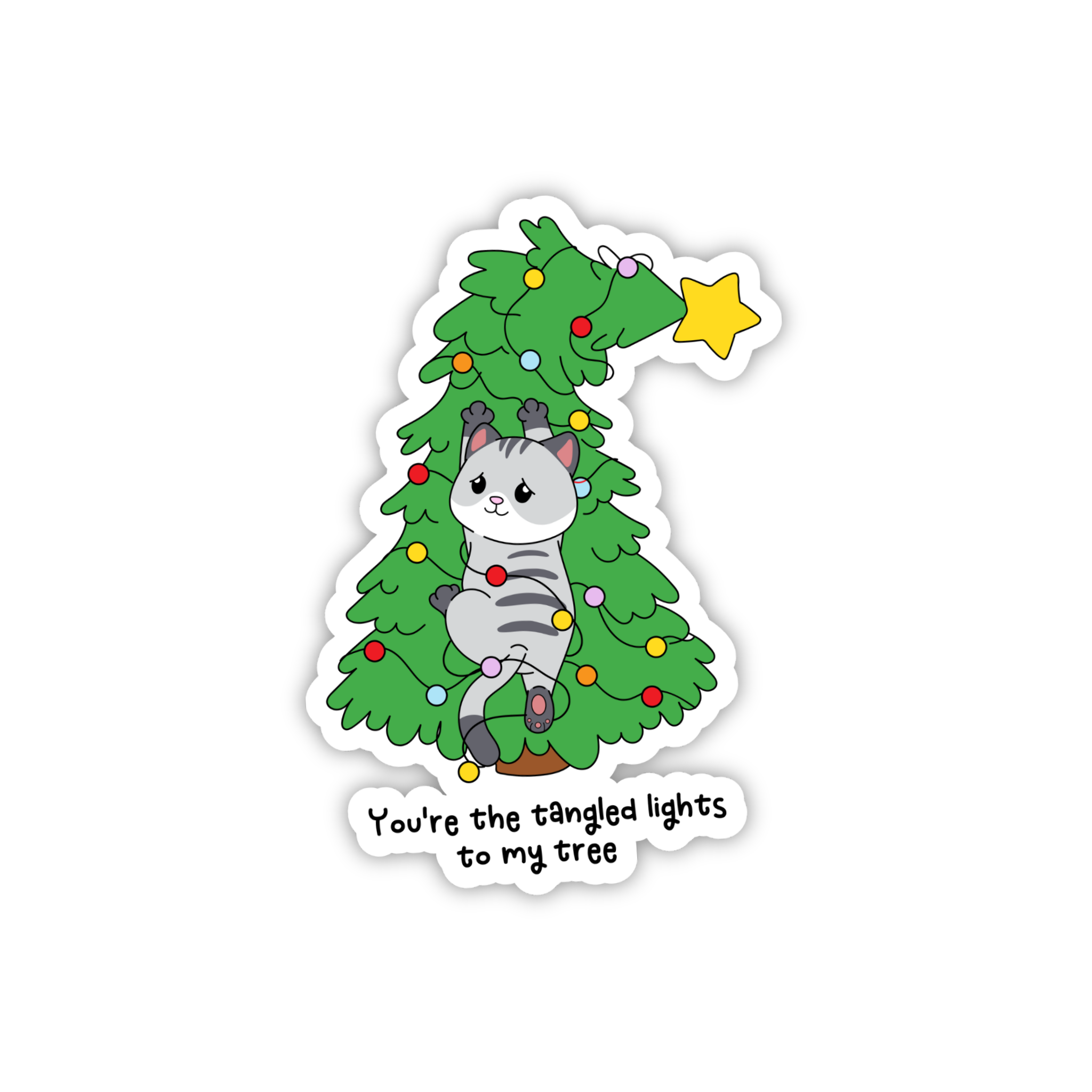 You're The Christmas Tree To My Lights Cute Couple Sticker