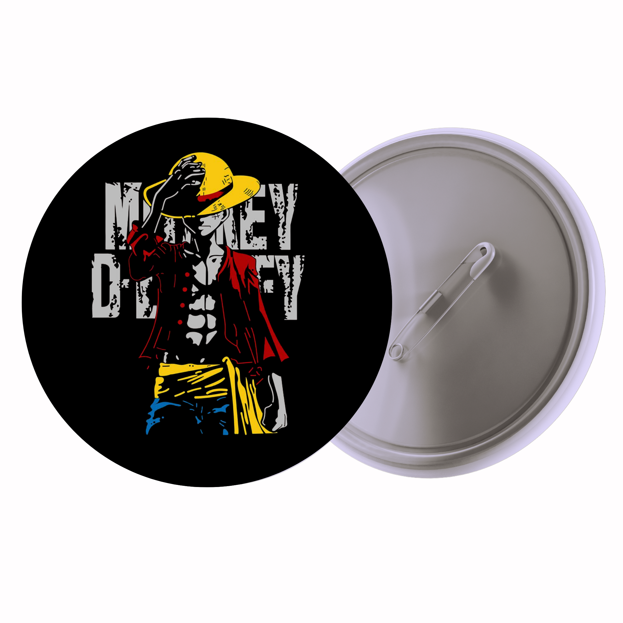 One Piece Monkey D. Luffy Typography Anime Pin Badge