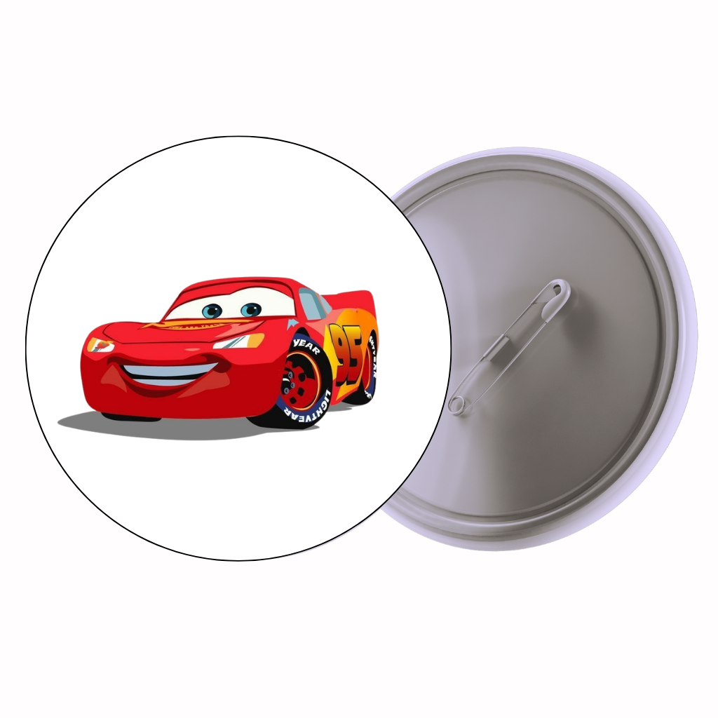 Red Race Car Cute Pin Badge | Cartoon Badge for Bags & Jackets (2 Sizes)