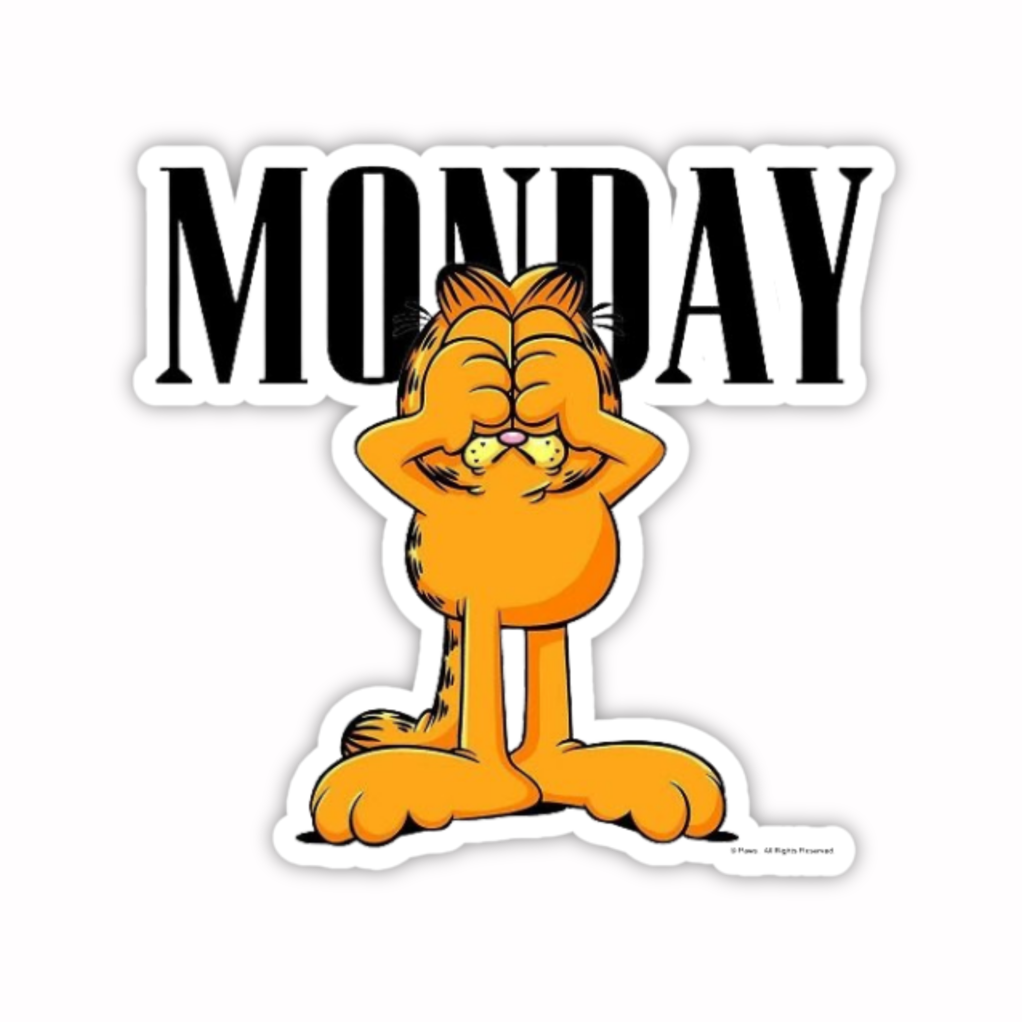 Garfield Monday Bold Text Sticker