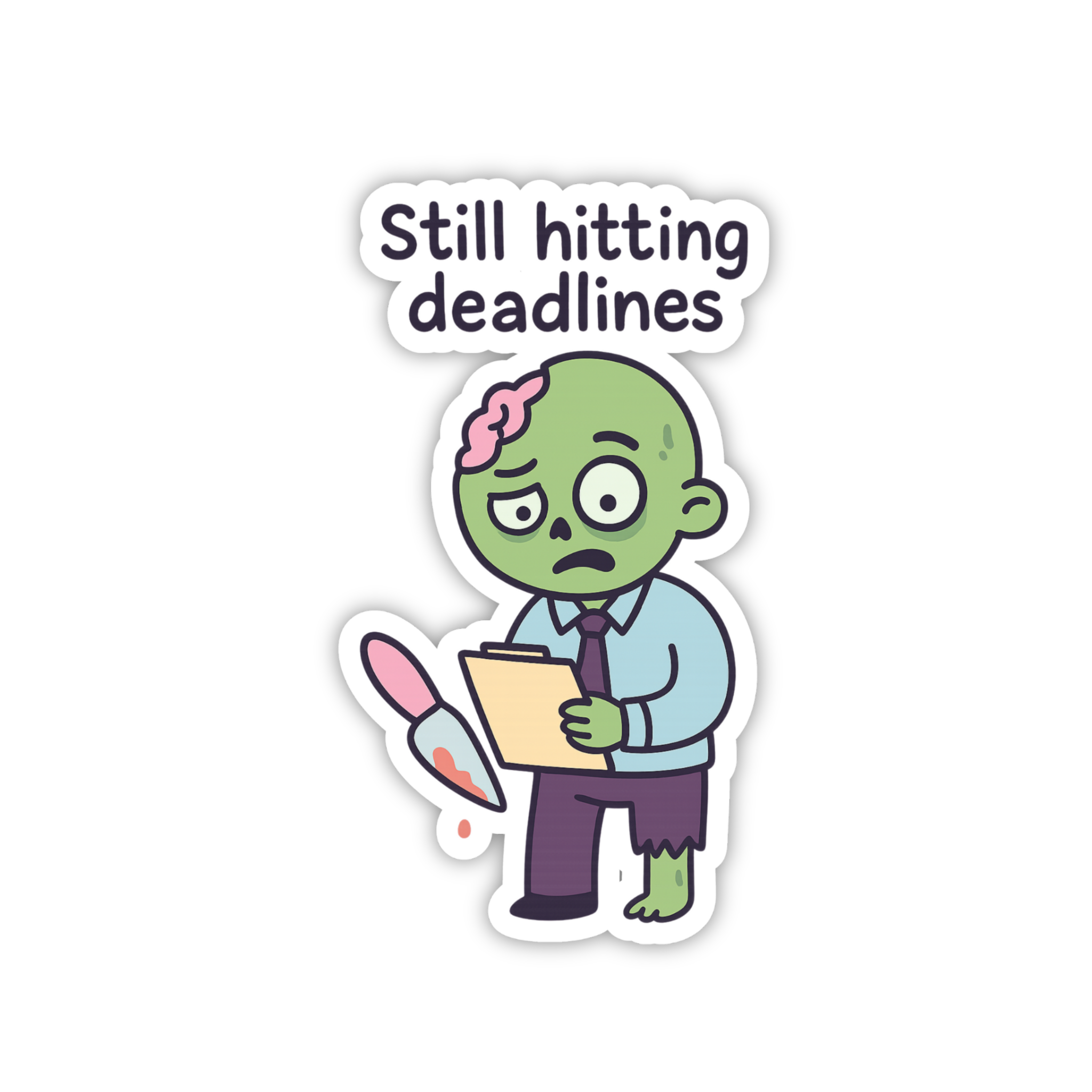 Overthinking Office Chaos Sticker