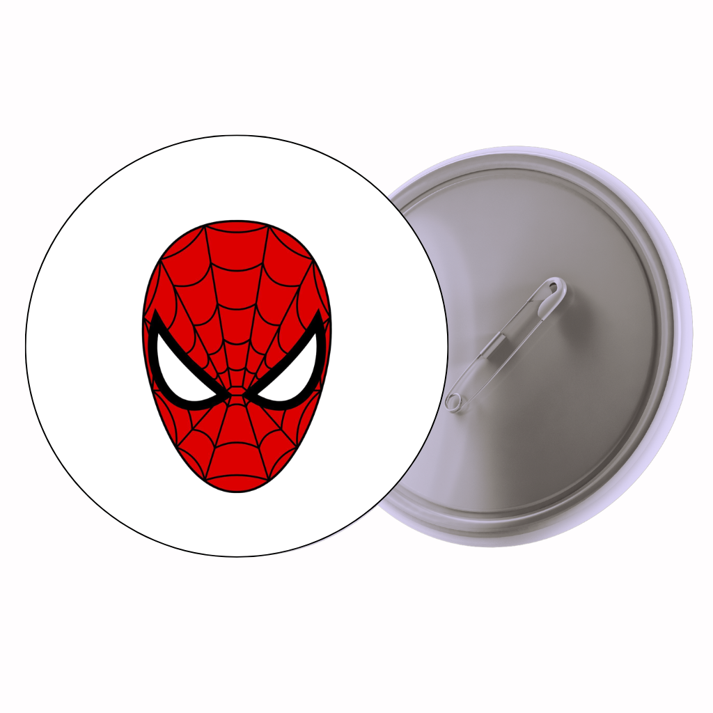 Spider Mask Cute Pin Badge | Cartoon Badge for Bags & Jackets (2 Sizes)