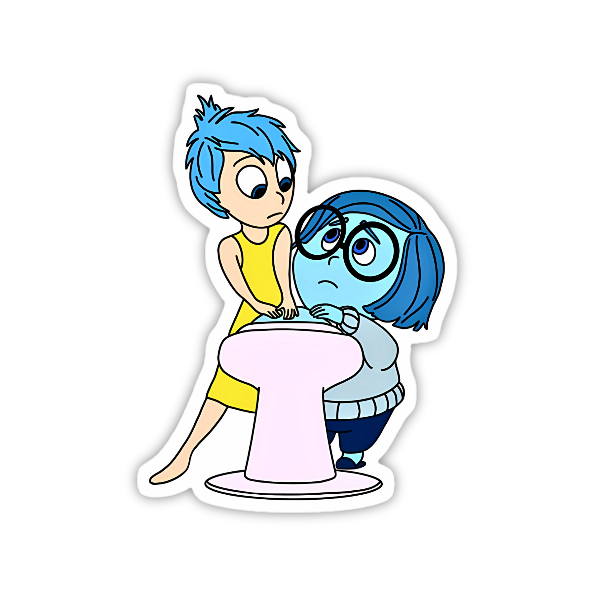 Joy Sadness Hug Sticker