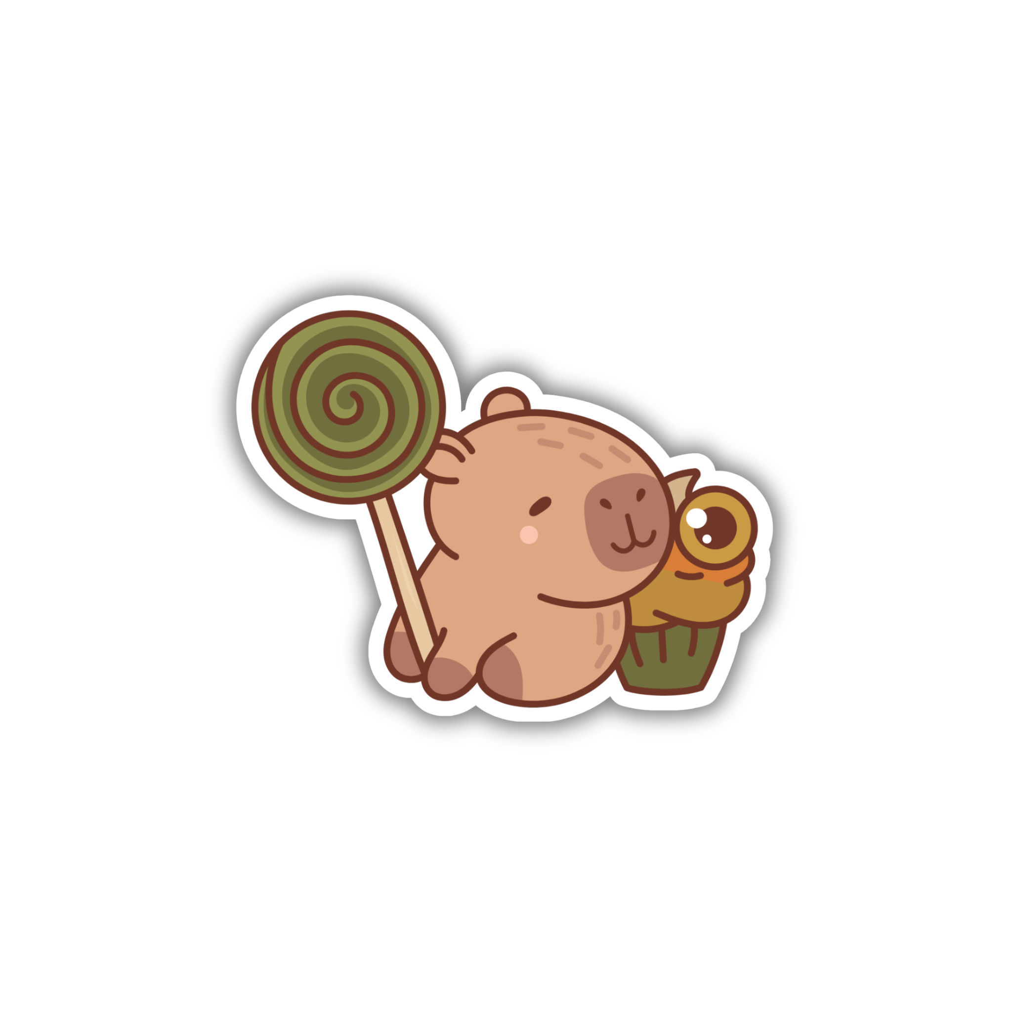 Capybara Lollipop Treat Sticker