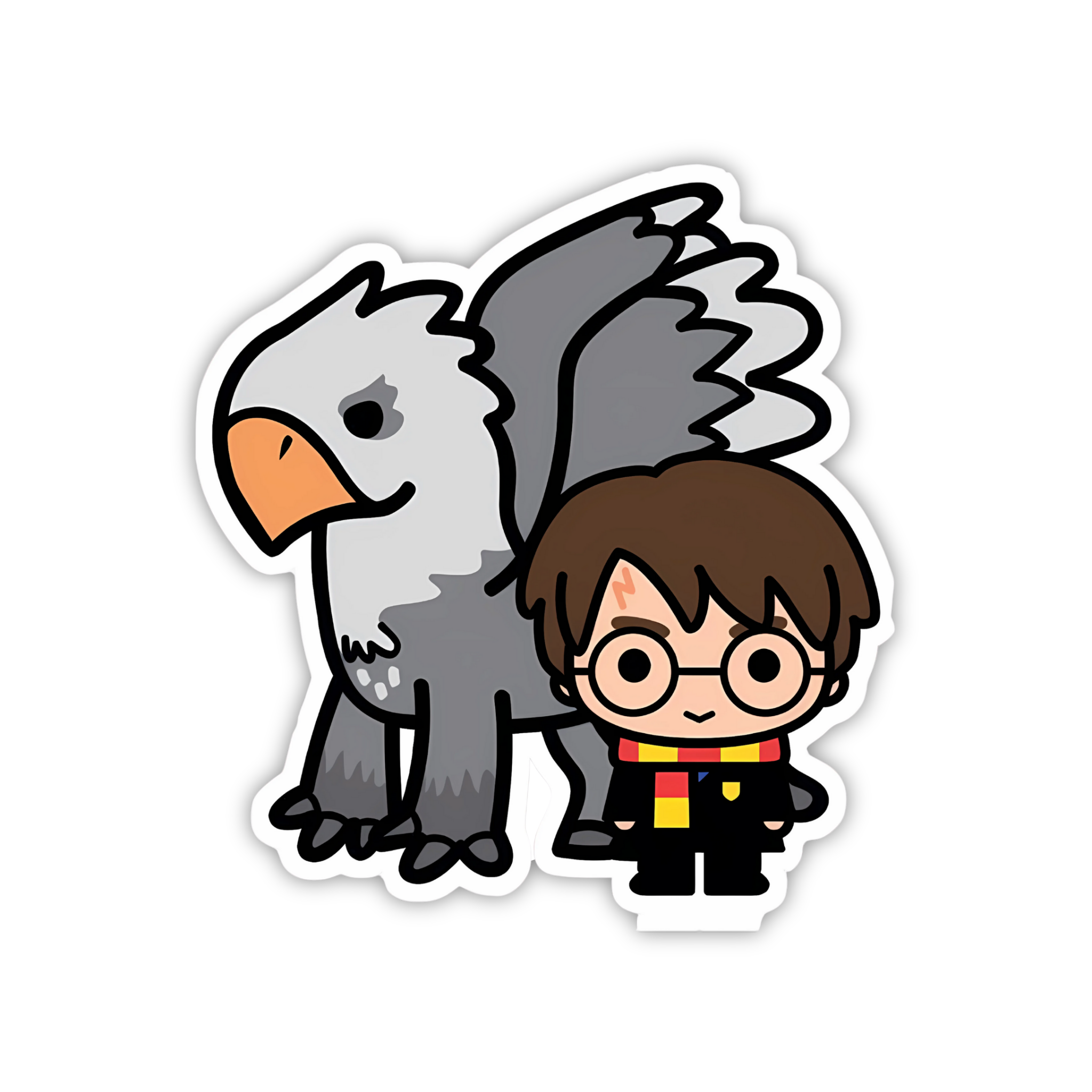 Harry With Buckbeak Chibi Sticker